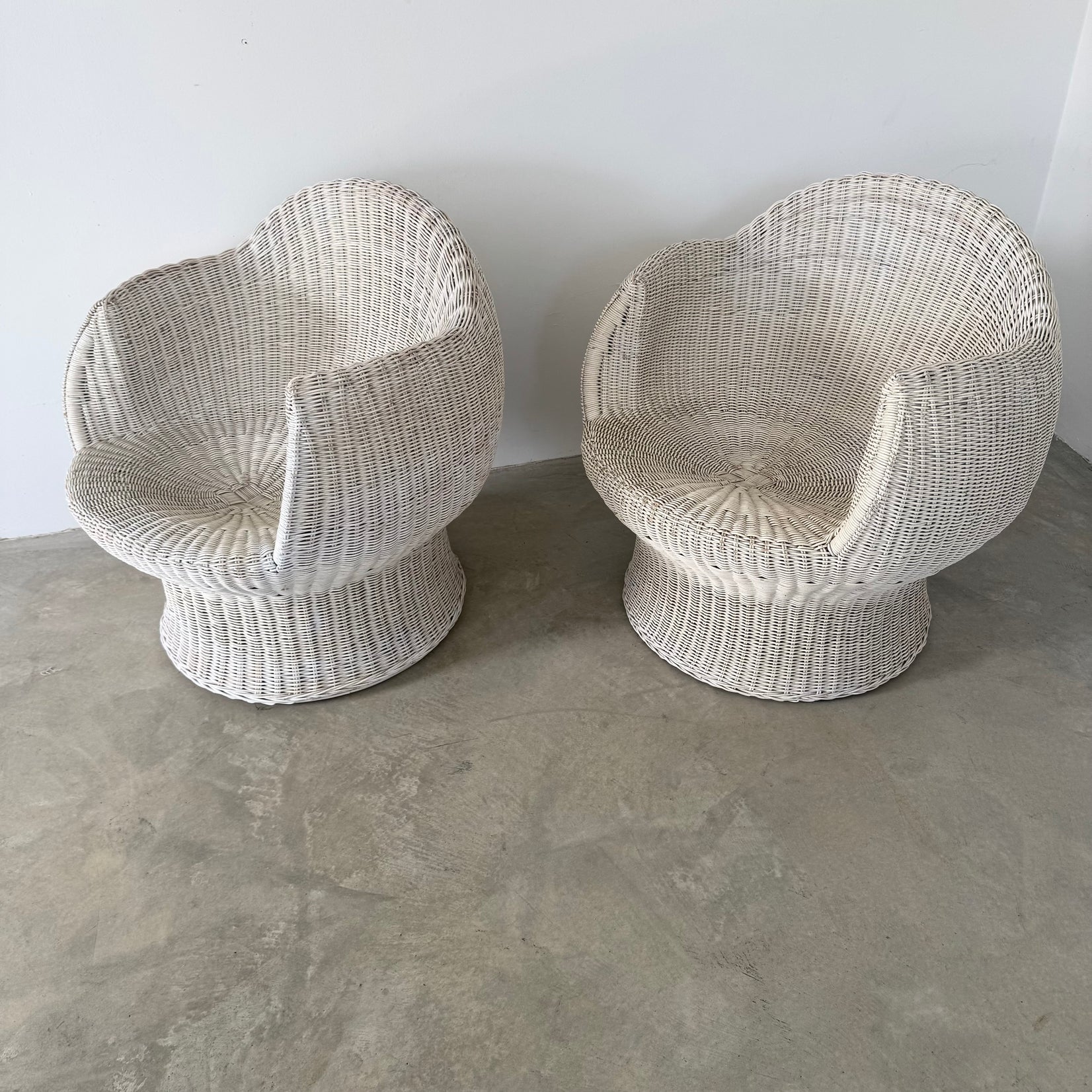 Pair of Wicker Sculptural Chairs