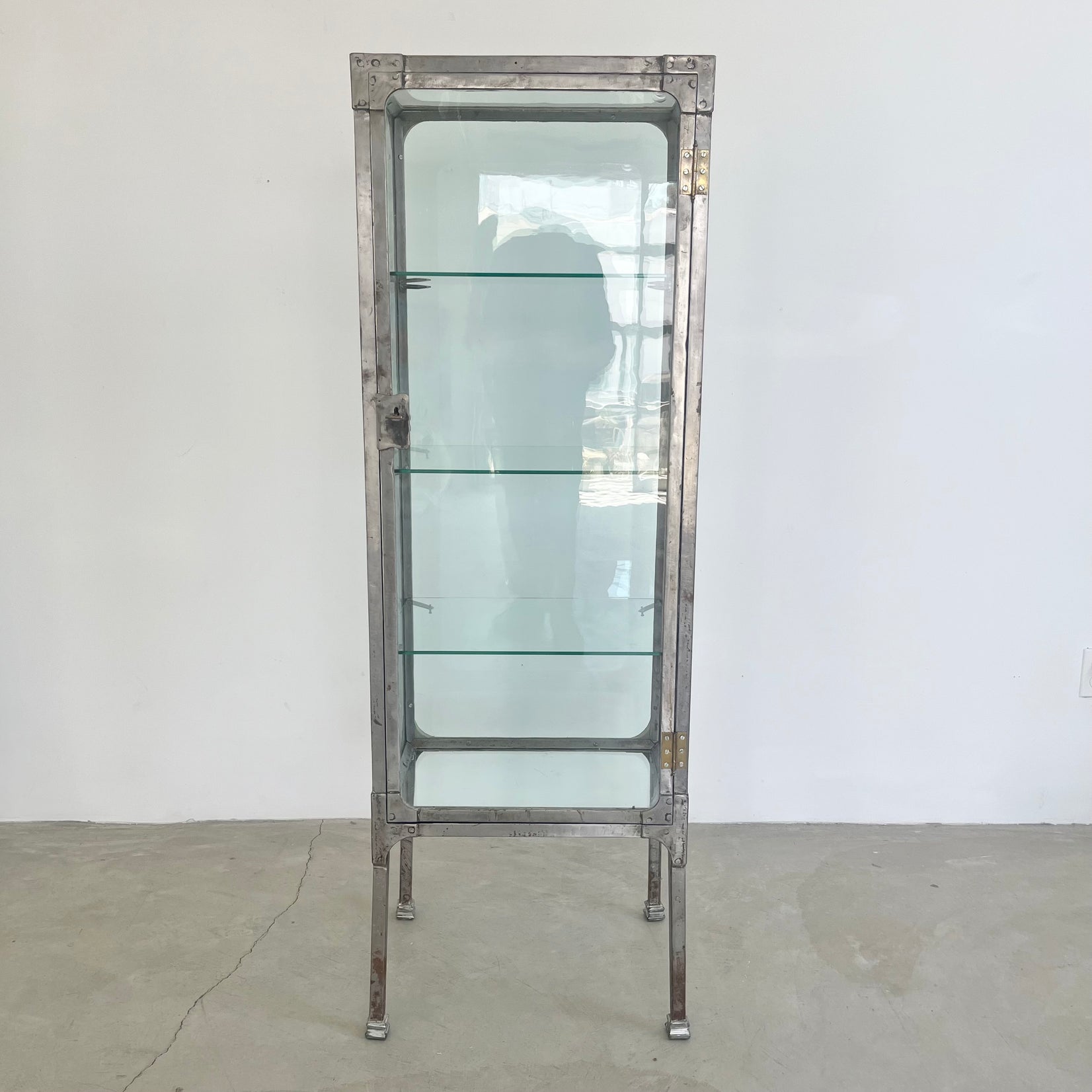Industrial Steel & Glass Medical Vitrine