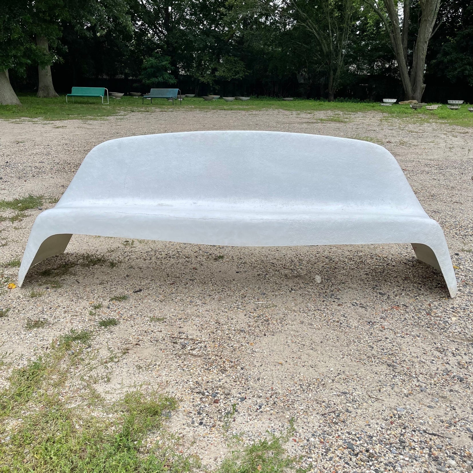 Sculptural Outdoor Fiberglass Bench by Walter Papst, 1960s Germany