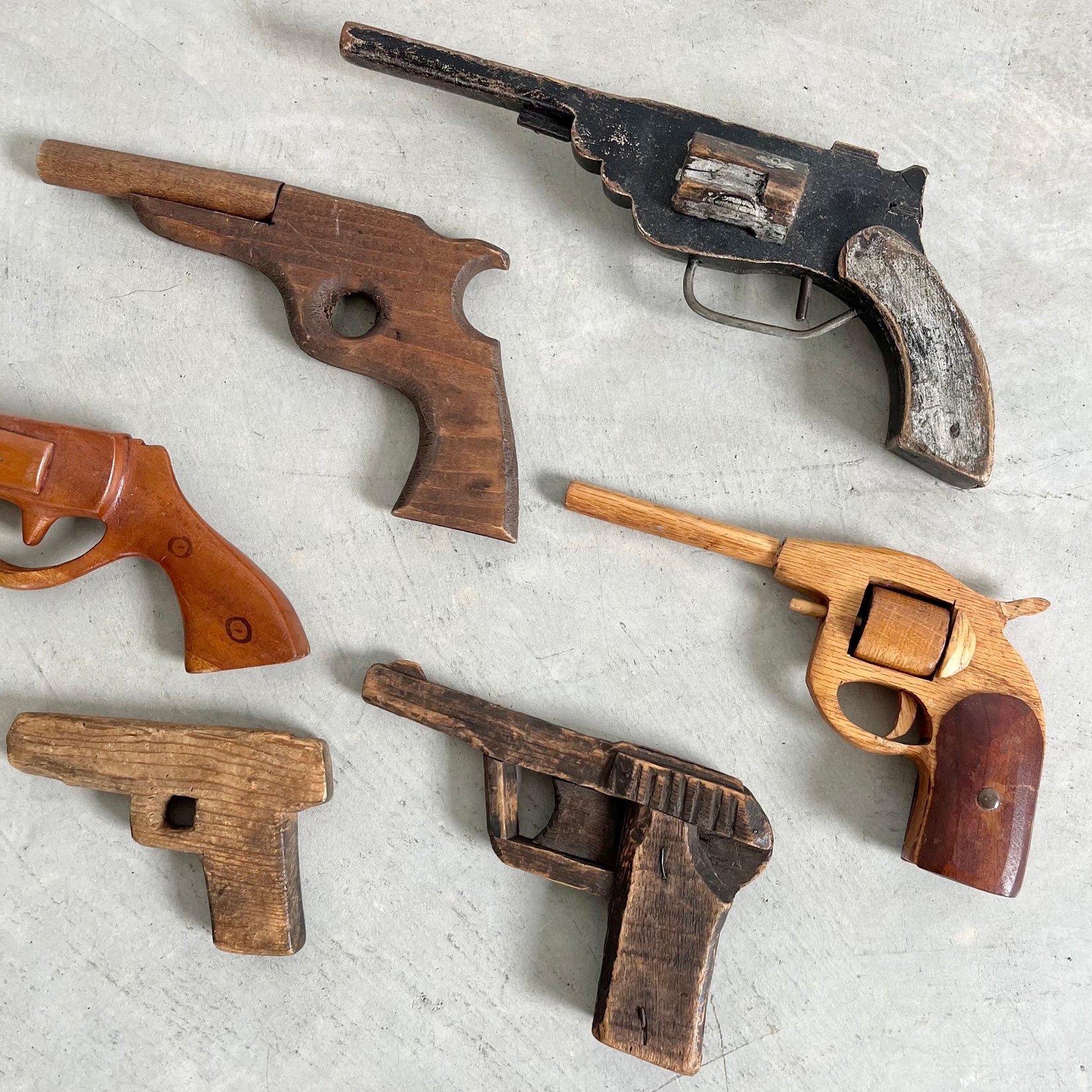Set of 8 Wood Toy Guns