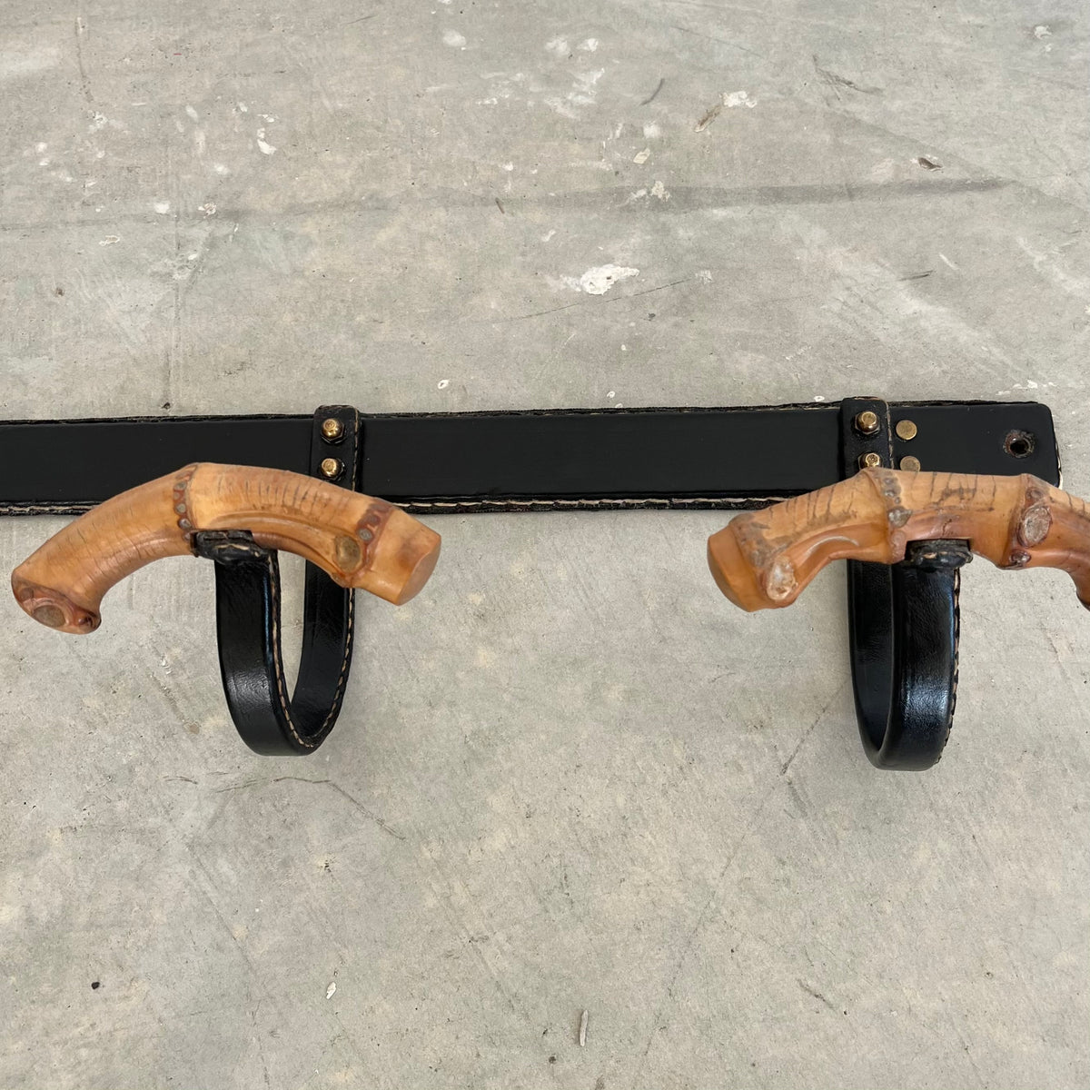Leather and Bamboo Coat Rack