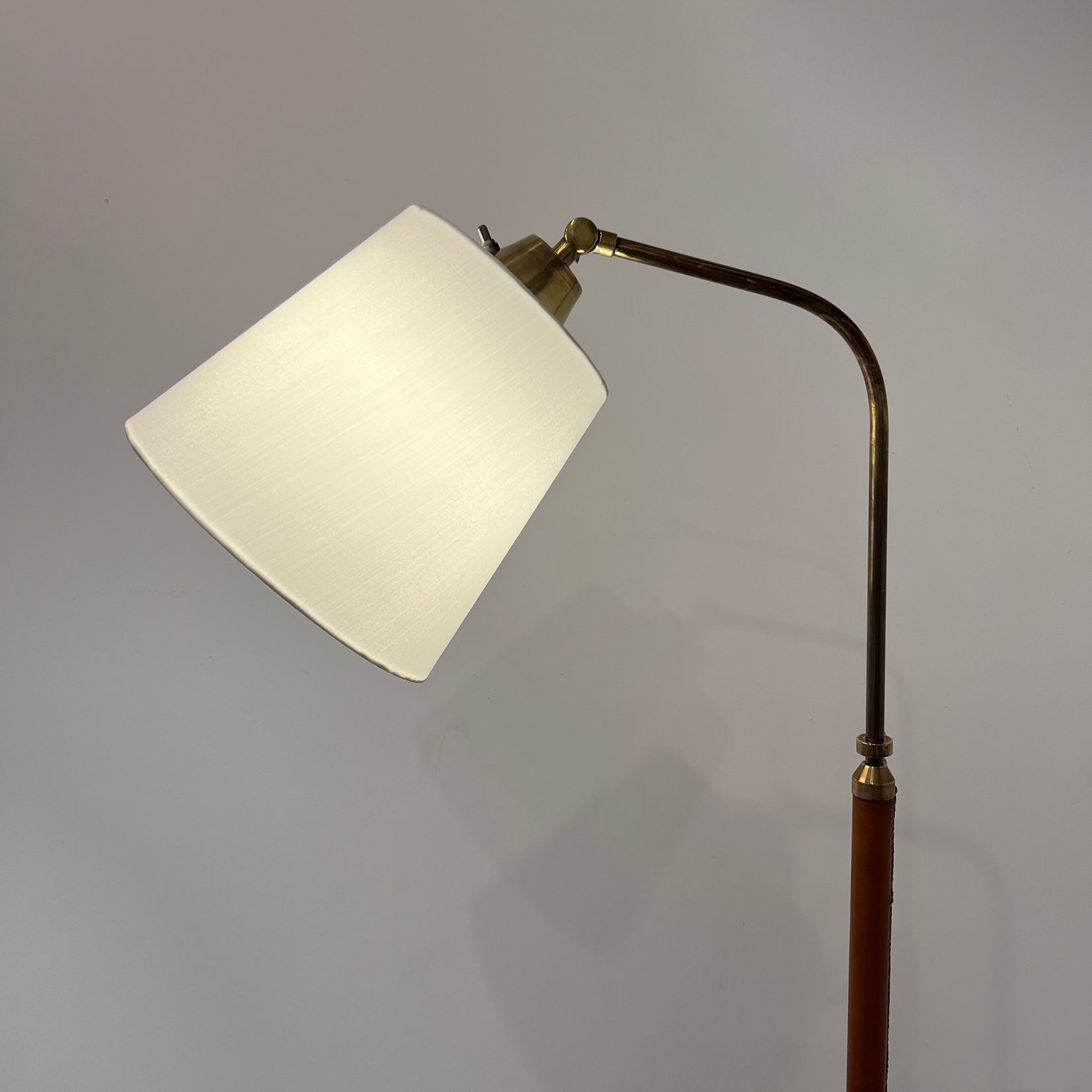 Tan Leather Floor Lamp