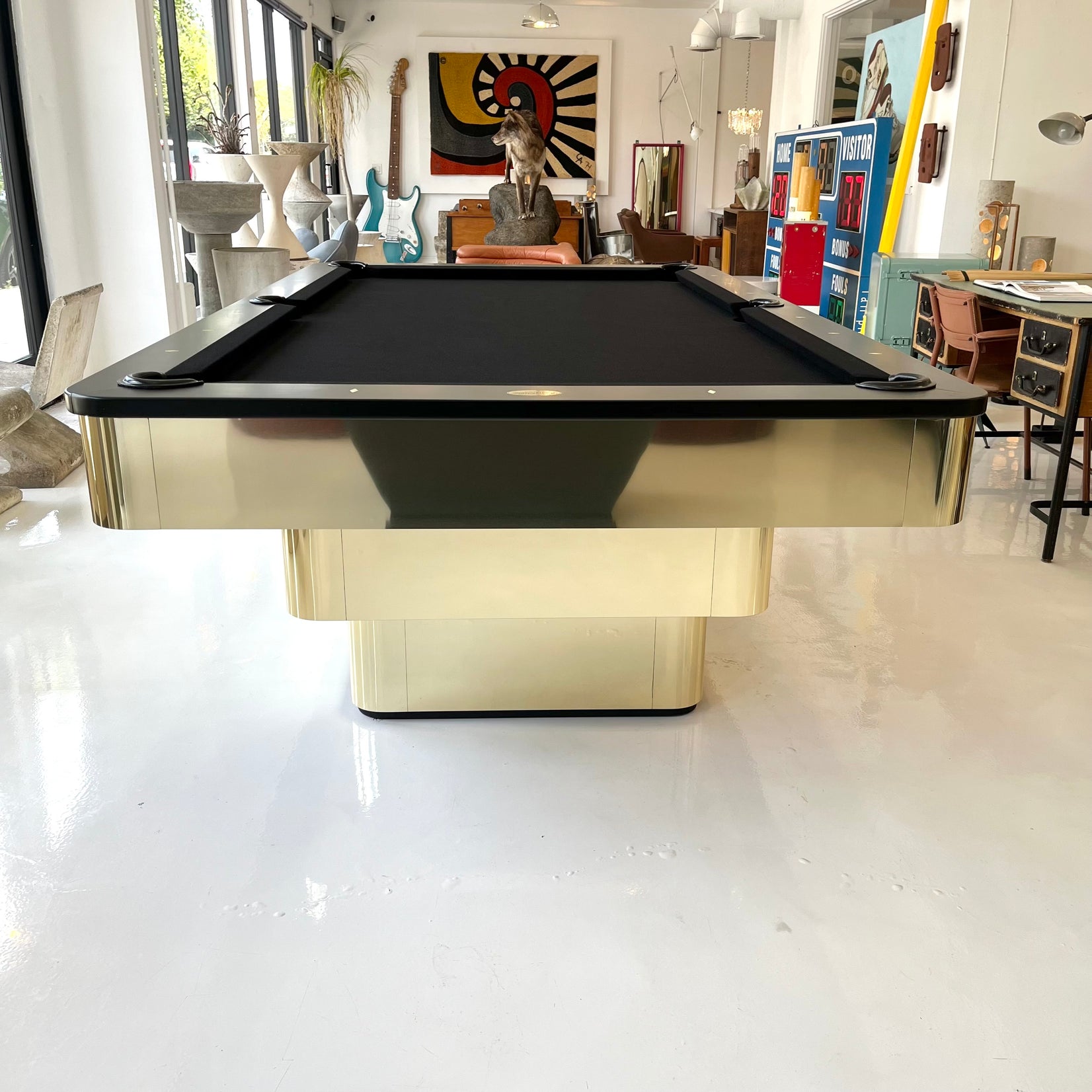 Custom Polished Brass Pool Table