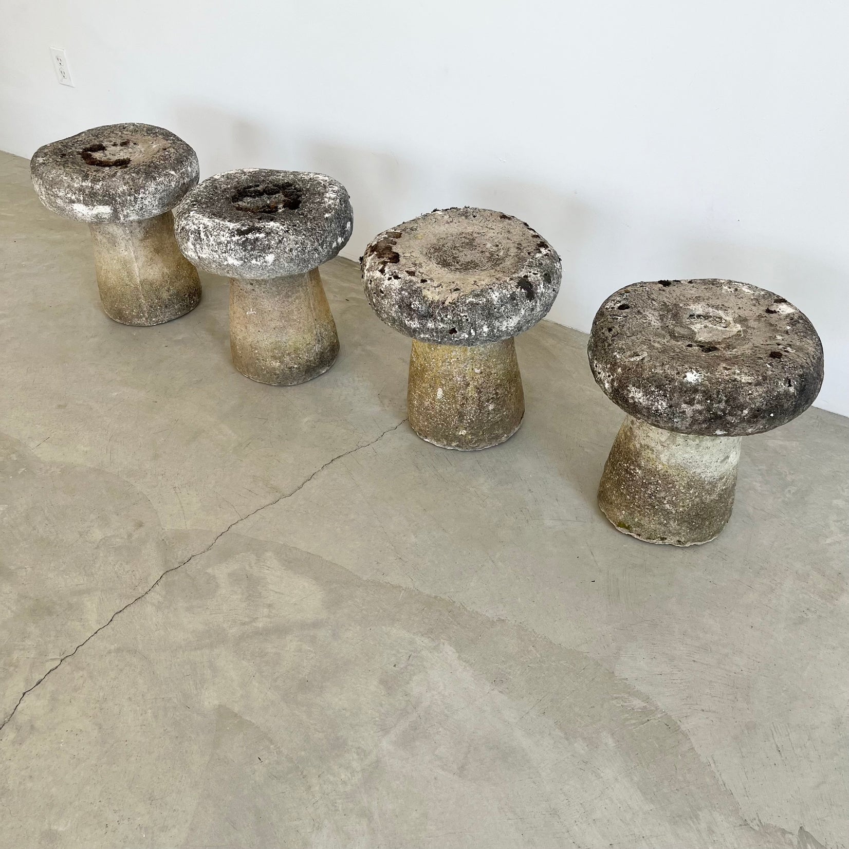 Concrete Mushroom Stools, 1970s, France