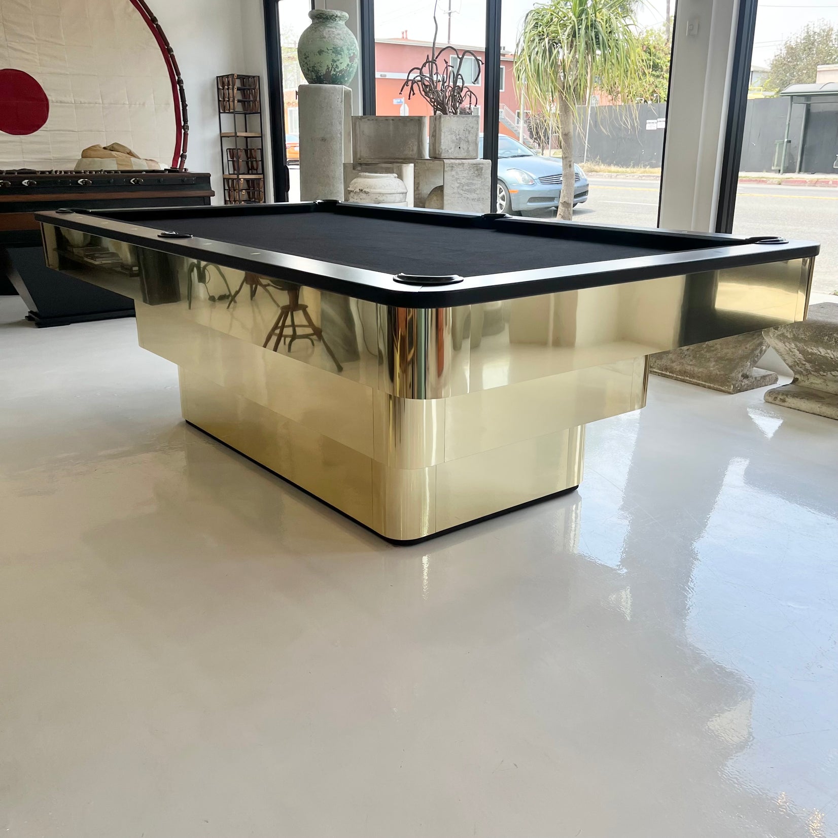 Custom Polished Brass Pool Table