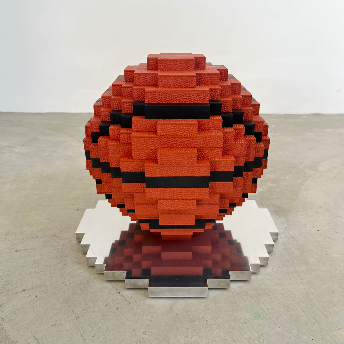 Dunk-bit, Handmade Pixelated Basketball Sculpture