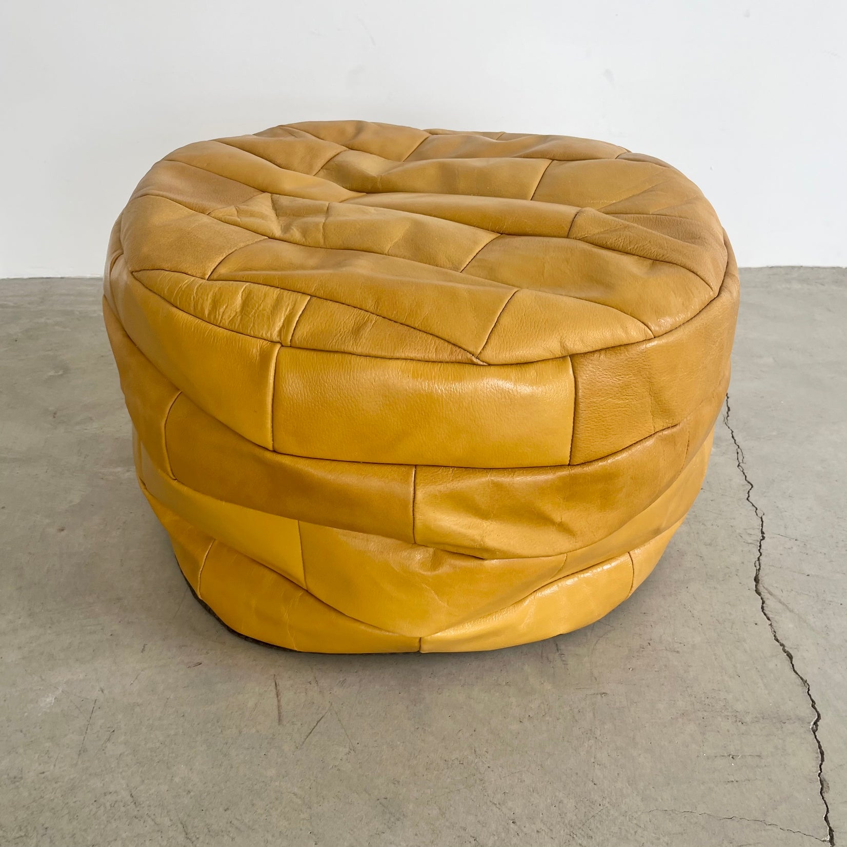 Yellow Patchwork Ottoman