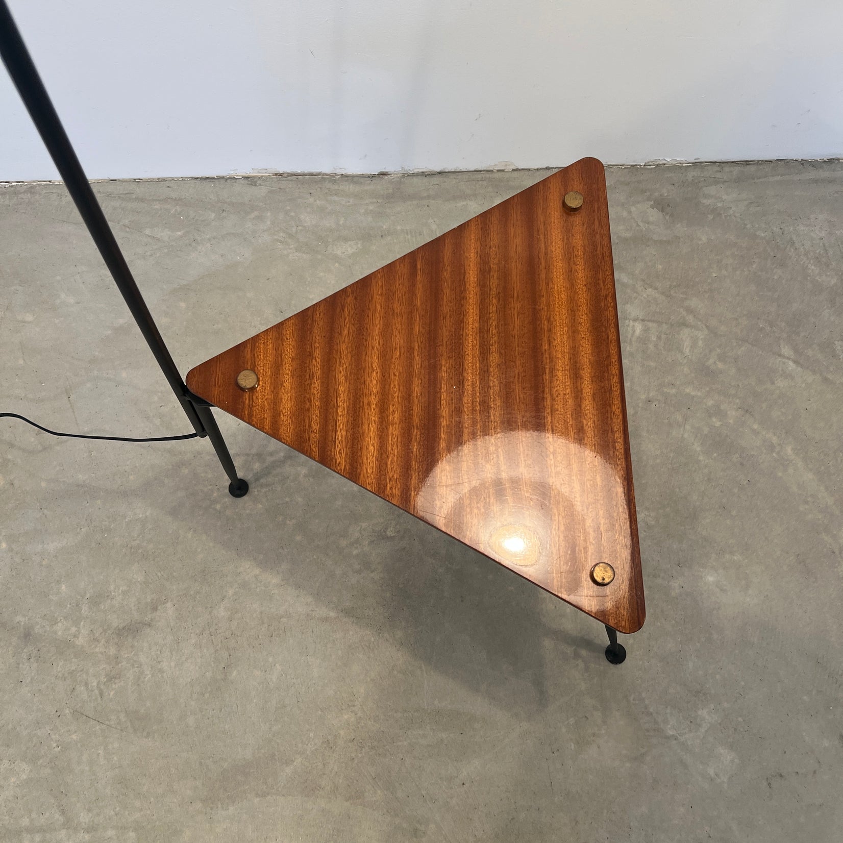 Floor Lamp with Triangular Side Table