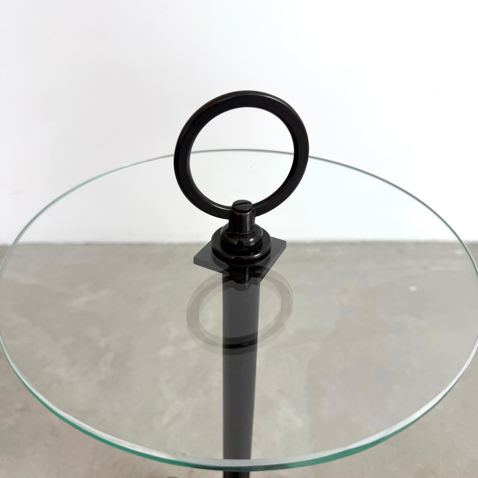 Leather and Glass Cocktail Table