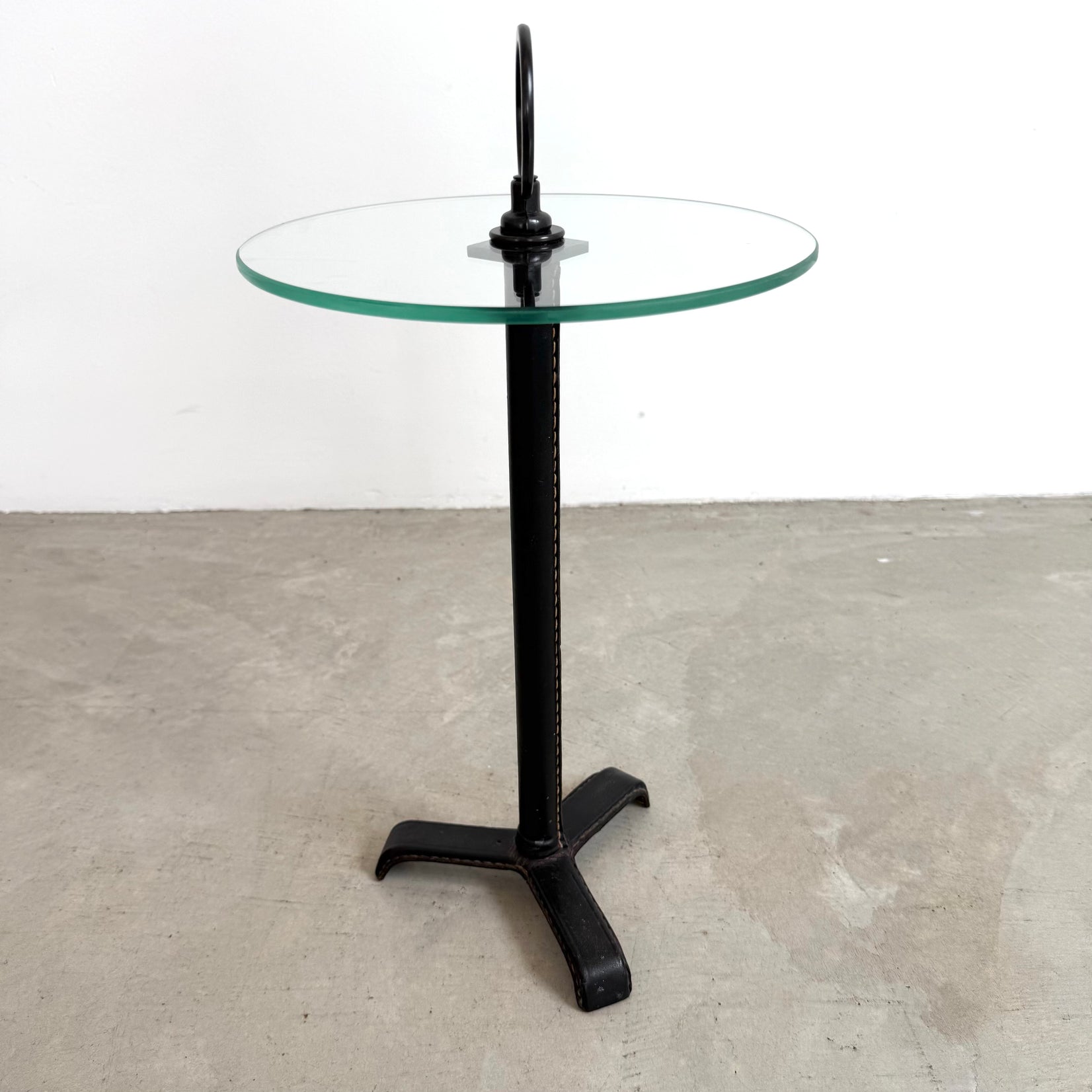 Leather and Glass Cocktail Table