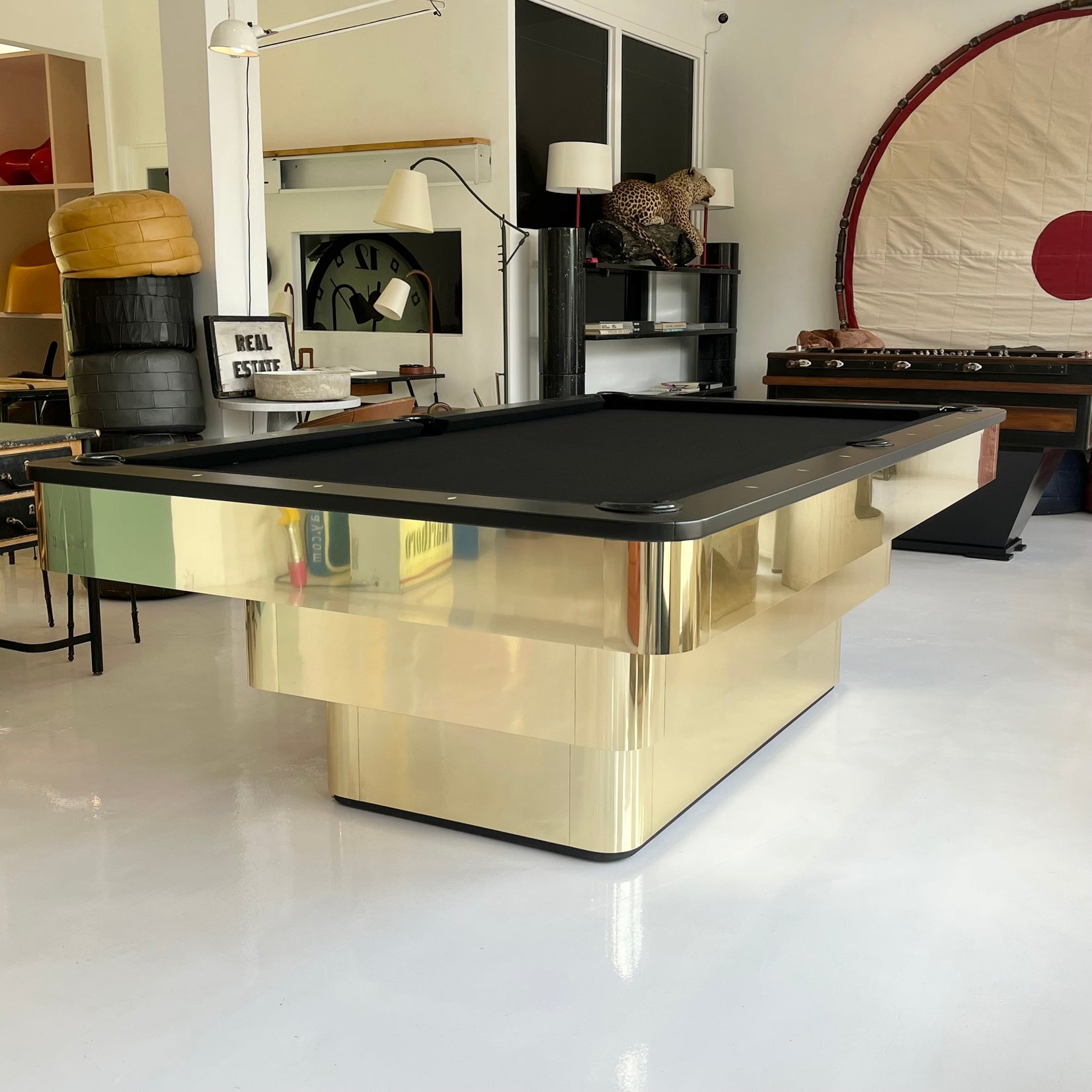 Custom Polished Brass Pool Table