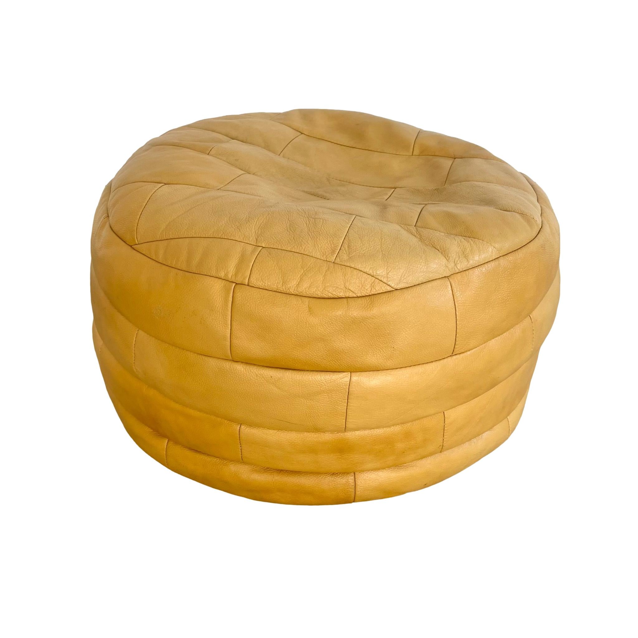 Yellow Patchwork Ottoman