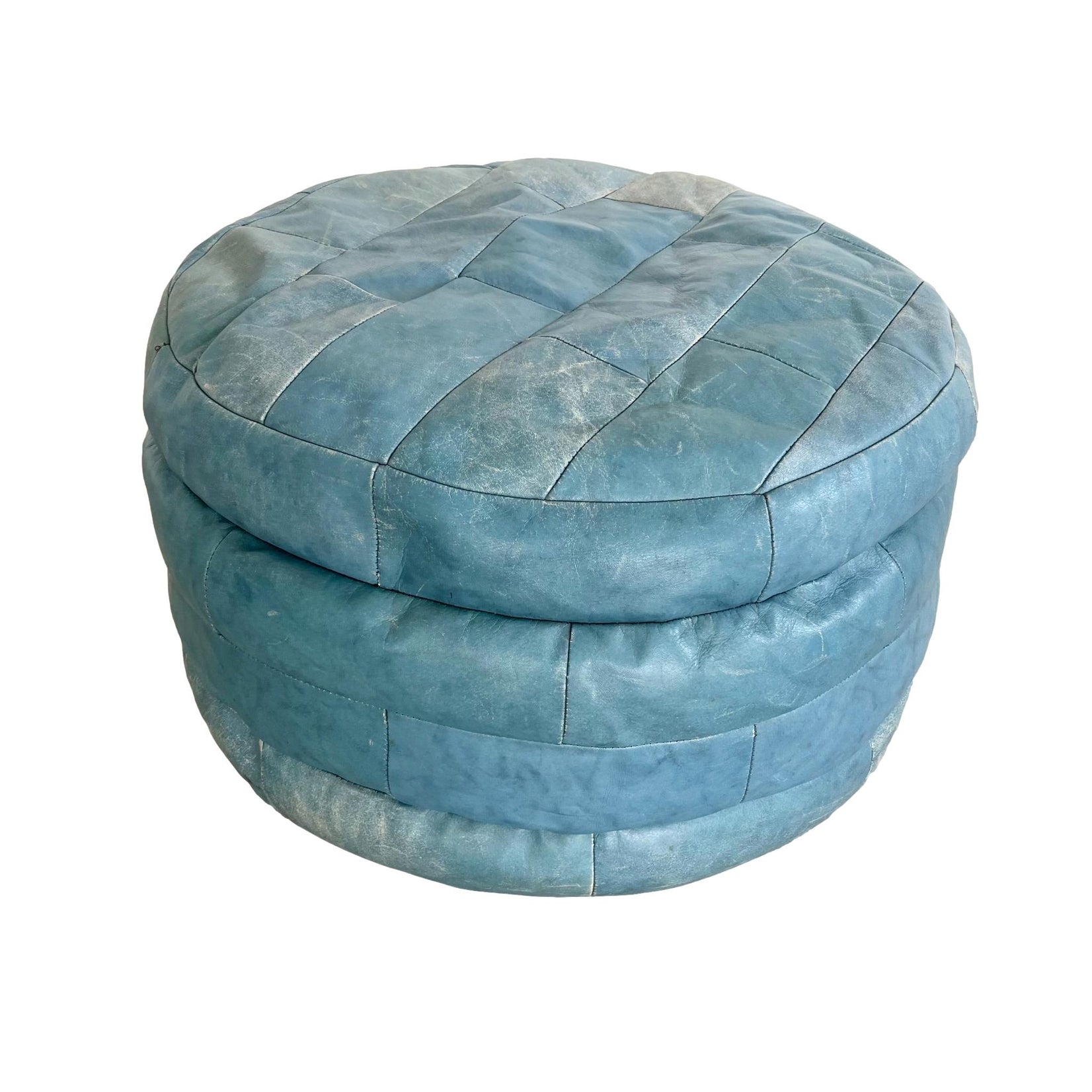 Blue Patchwork Ottoman