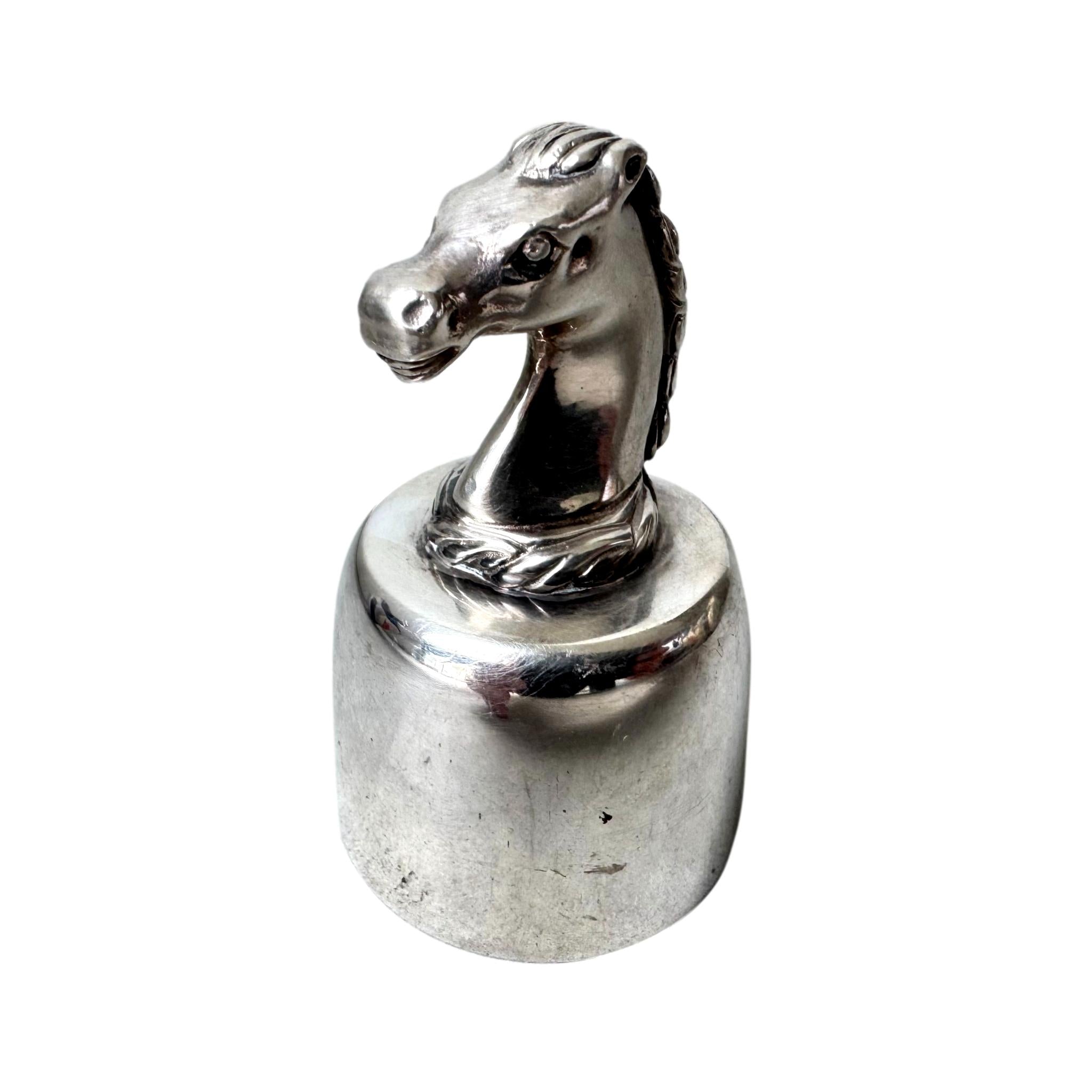 Hermes Equestrian Wine Bottle Topper, 1960s France