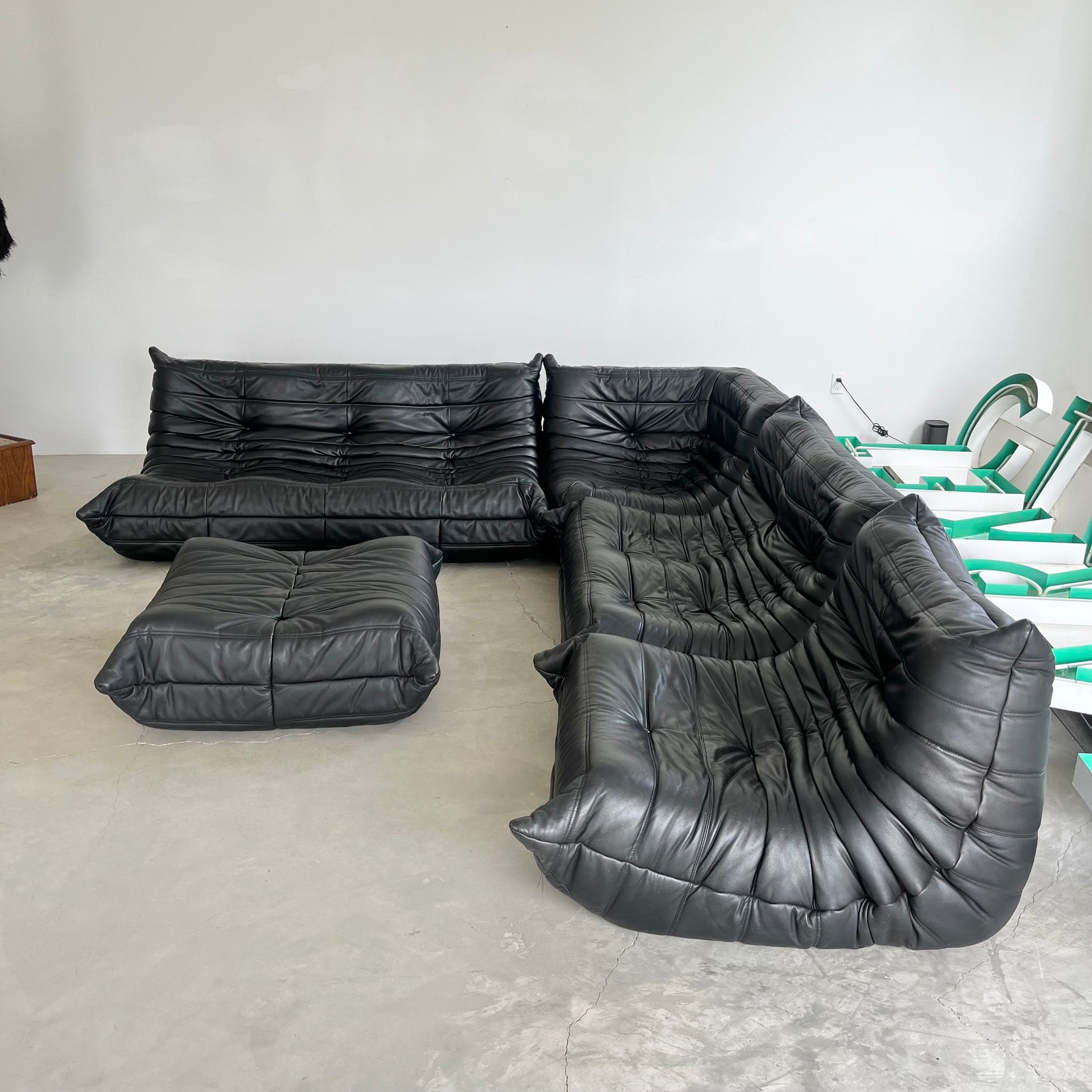 Black Leather Togo Set