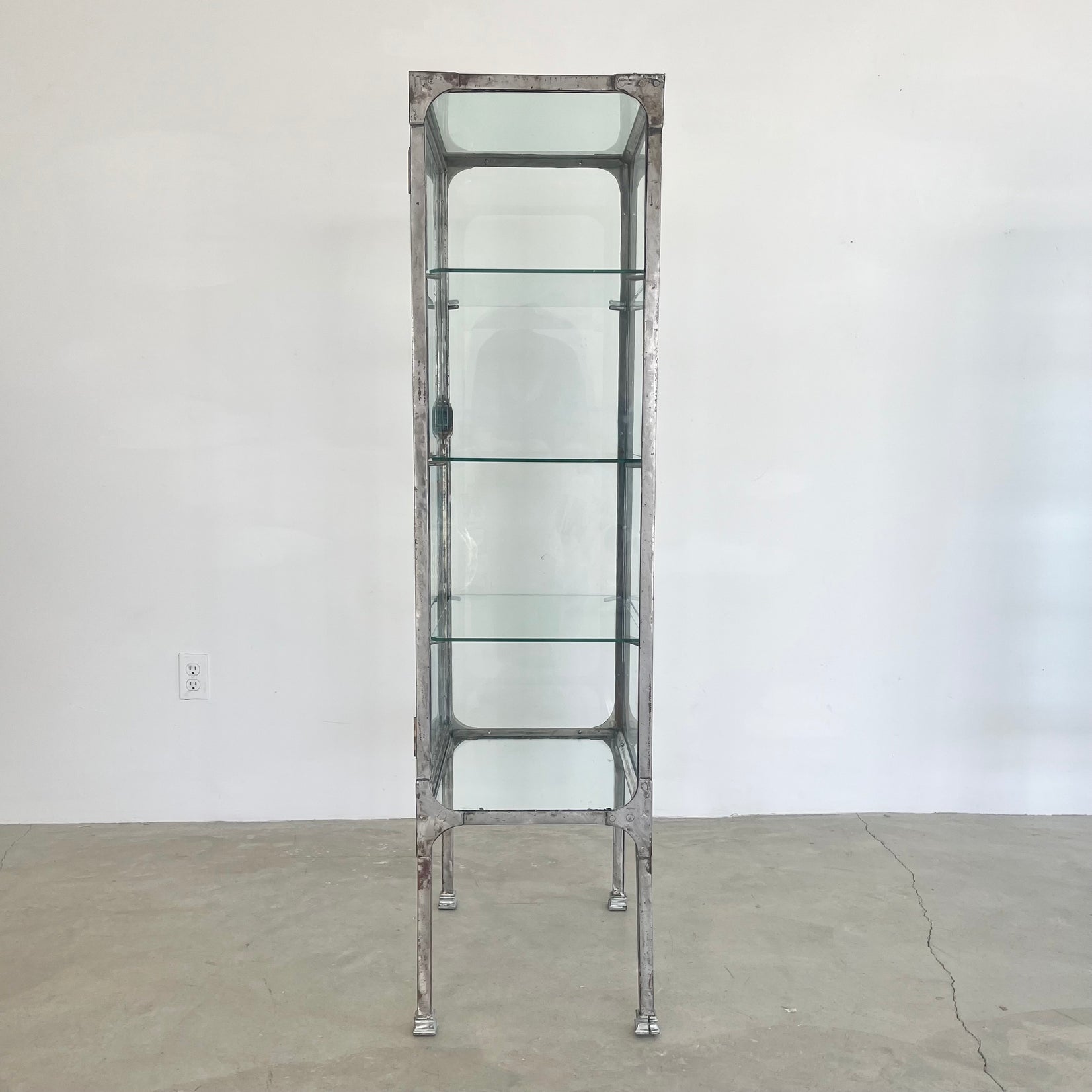 Industrial Steel & Glass Medical Vitrine