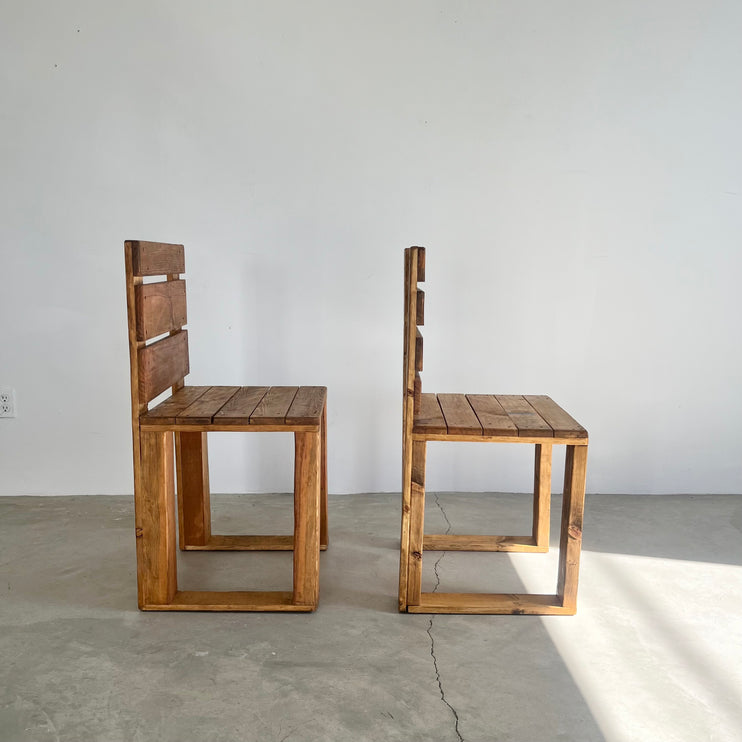 Sculptural Wood Crate Chair