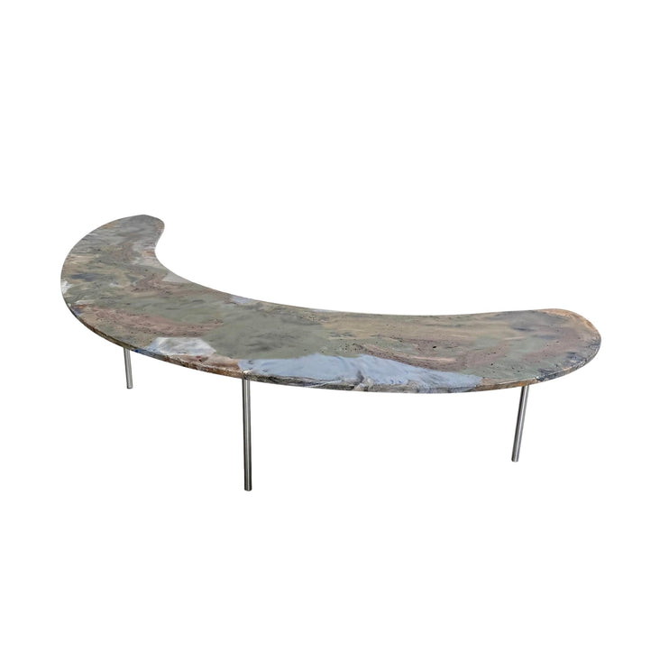 Artist Made Hand Dyed Concrete Boomerang Coffee Table