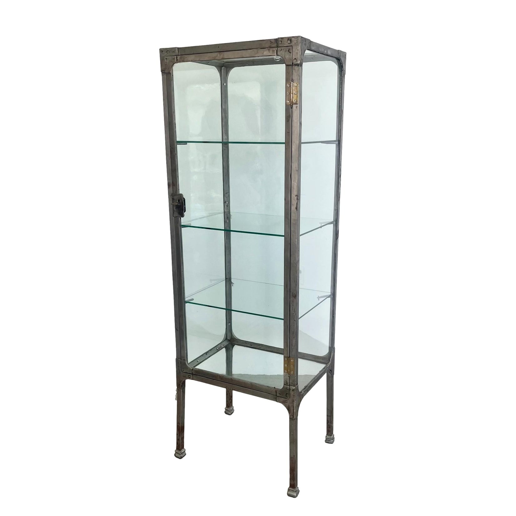 Industrial Steel & Glass Medical Vitrine