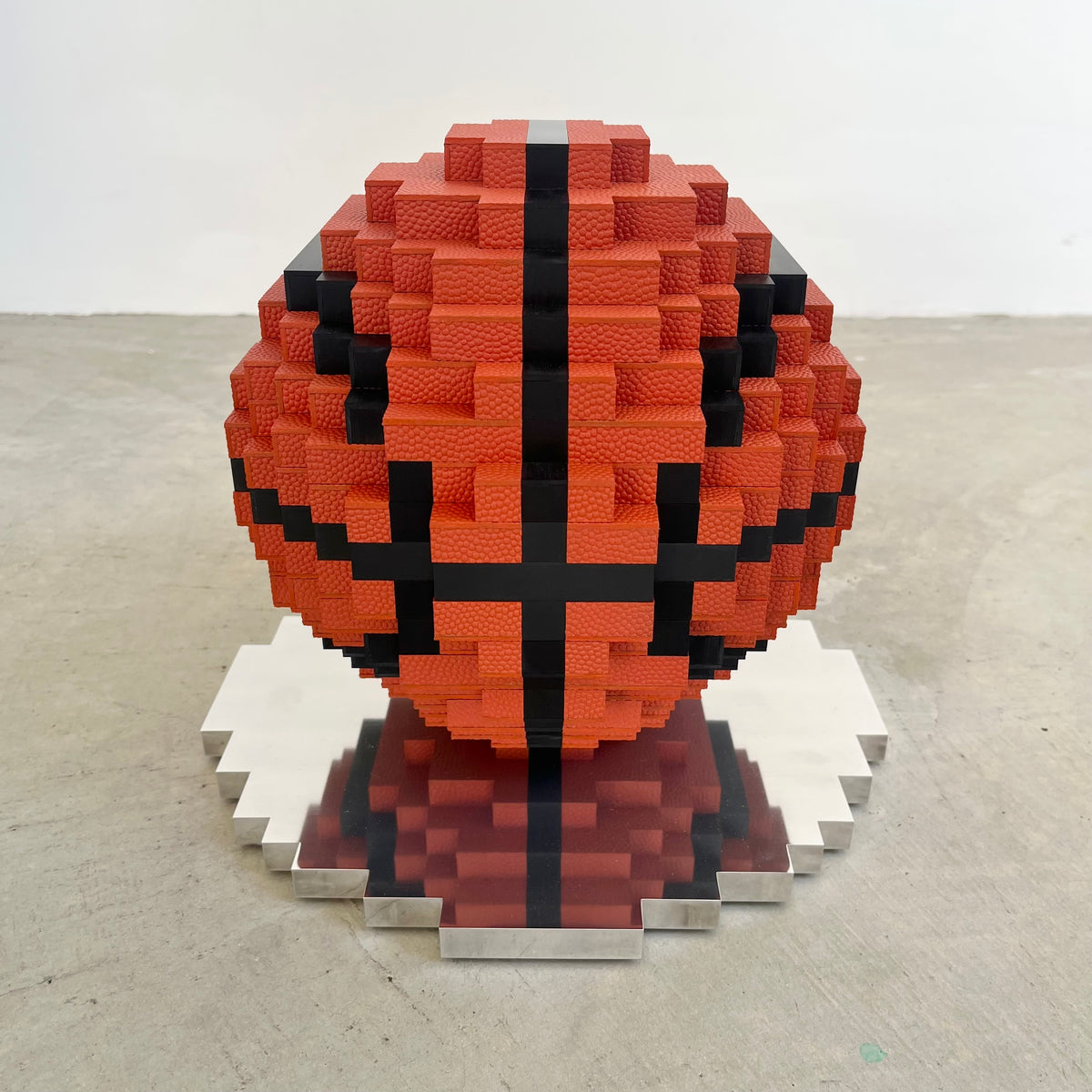 Dunk-bit, Handmade Pixelated Basketball Sculpture