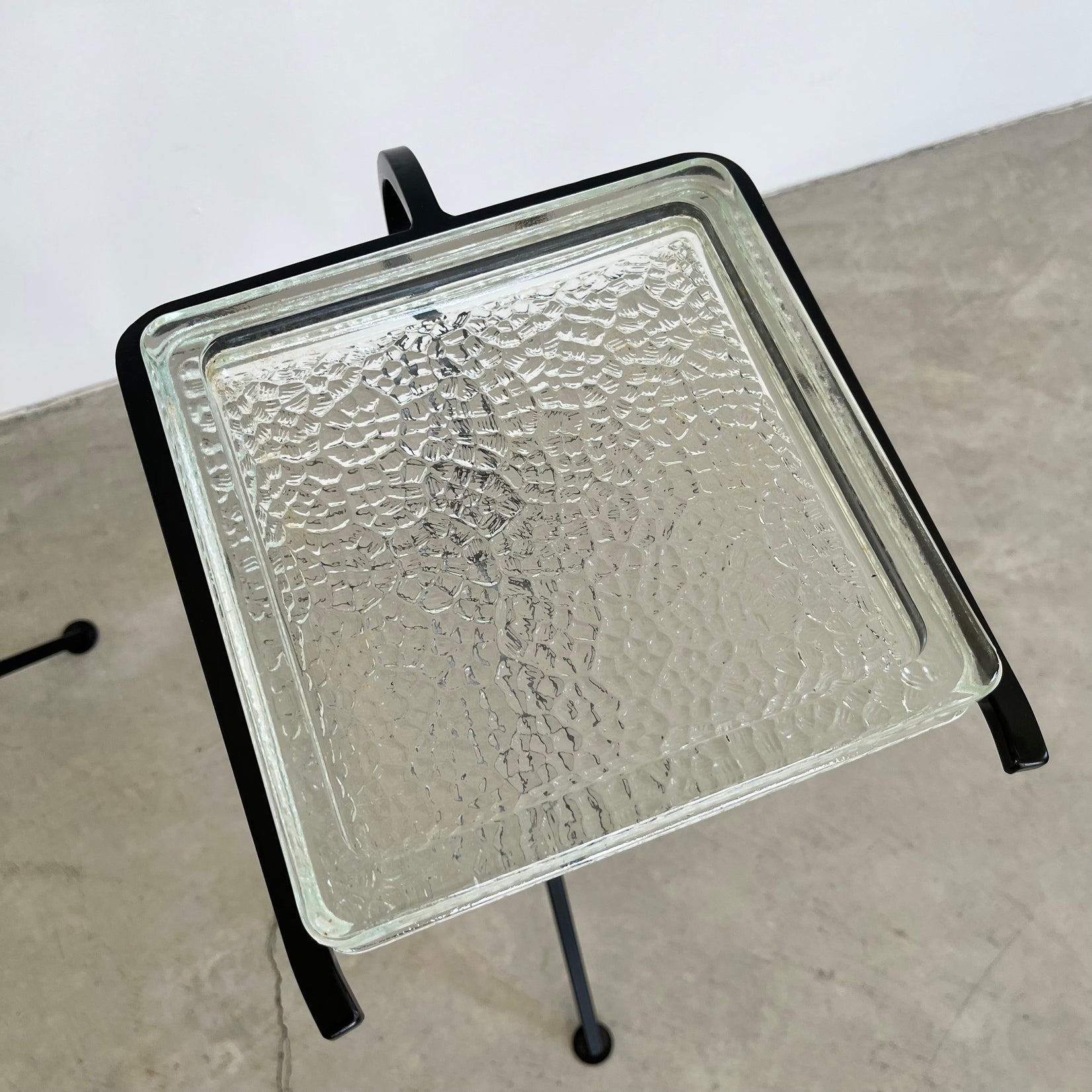 Iron and Glass Standing Catchall, 1960s France