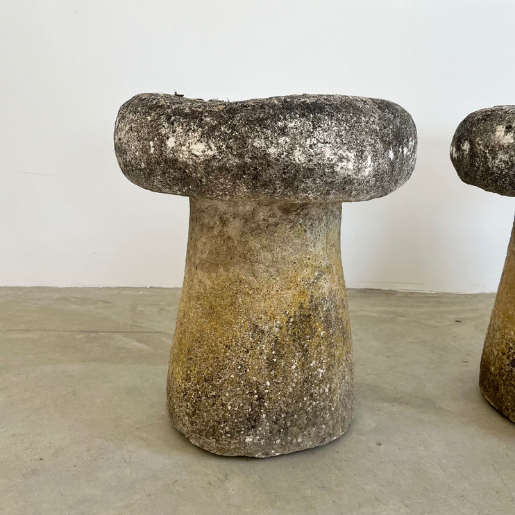 Concrete Mushroom Stools, 1970s, France