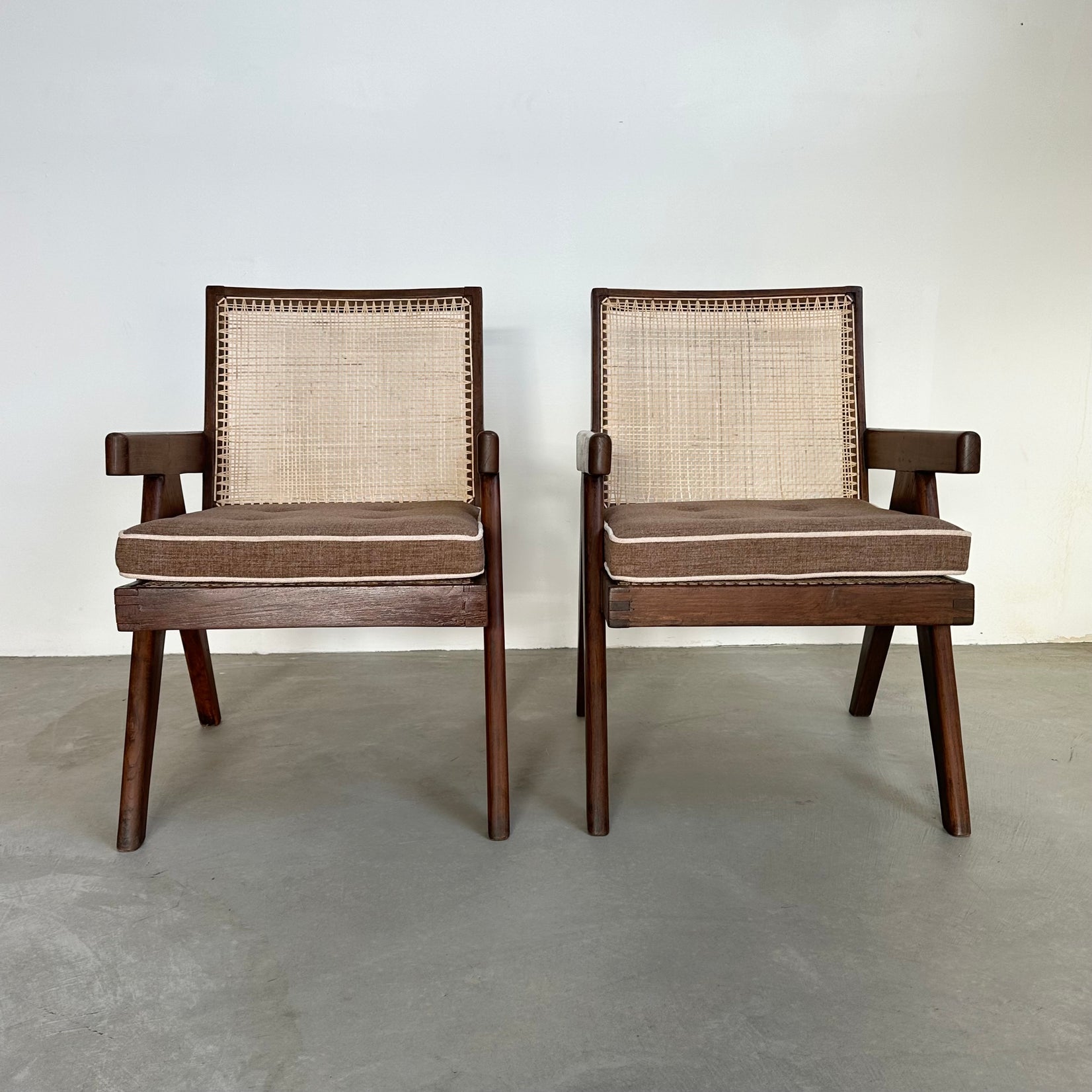 Pair of Pierre Jeanneret Easy Chairs, 1950s Chandigargh