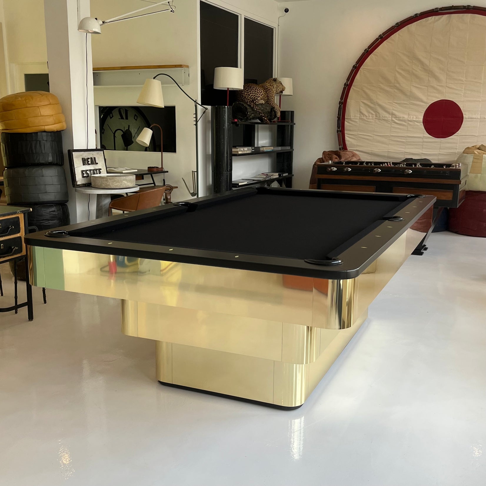 Custom Polished Brass Pool Table