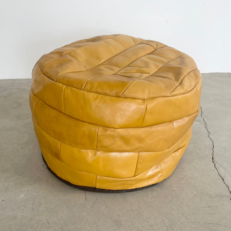 Yellow Patchwork Ottoman