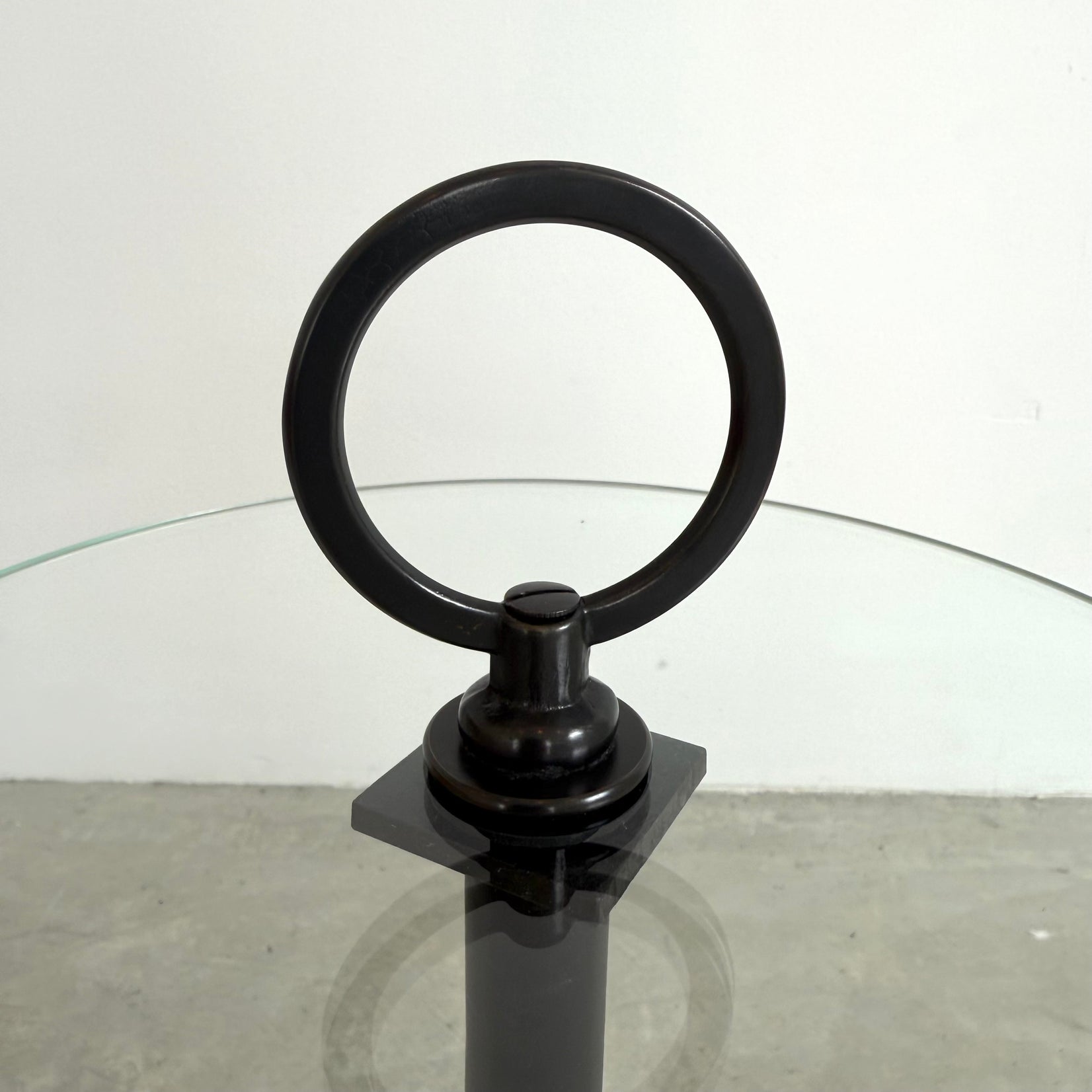 Leather and Glass Cocktail Table