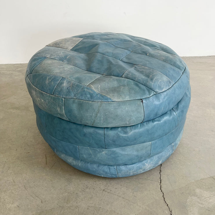 Blue Patchwork Ottoman