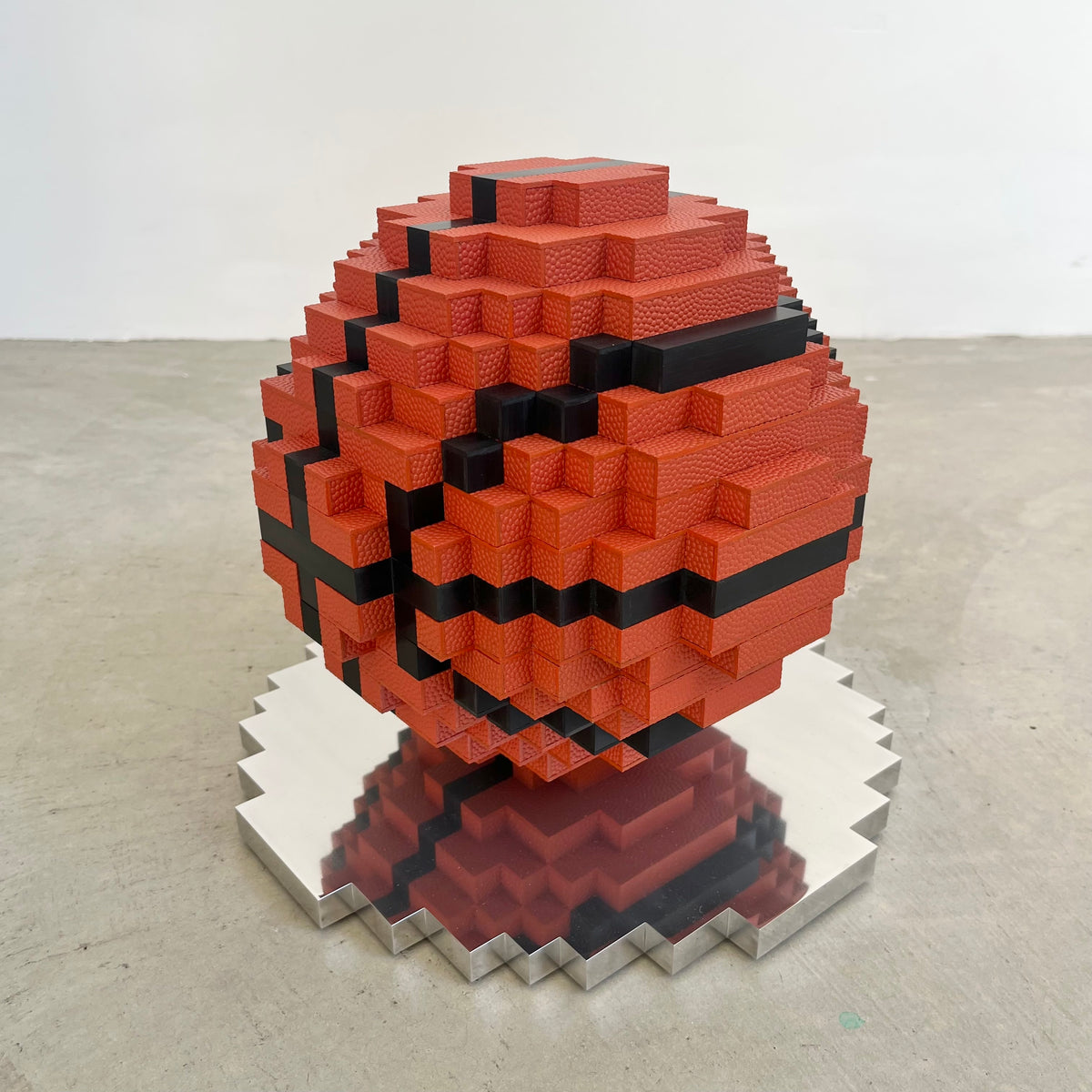Dunk-bit, Handmade Pixelated Basketball Sculpture