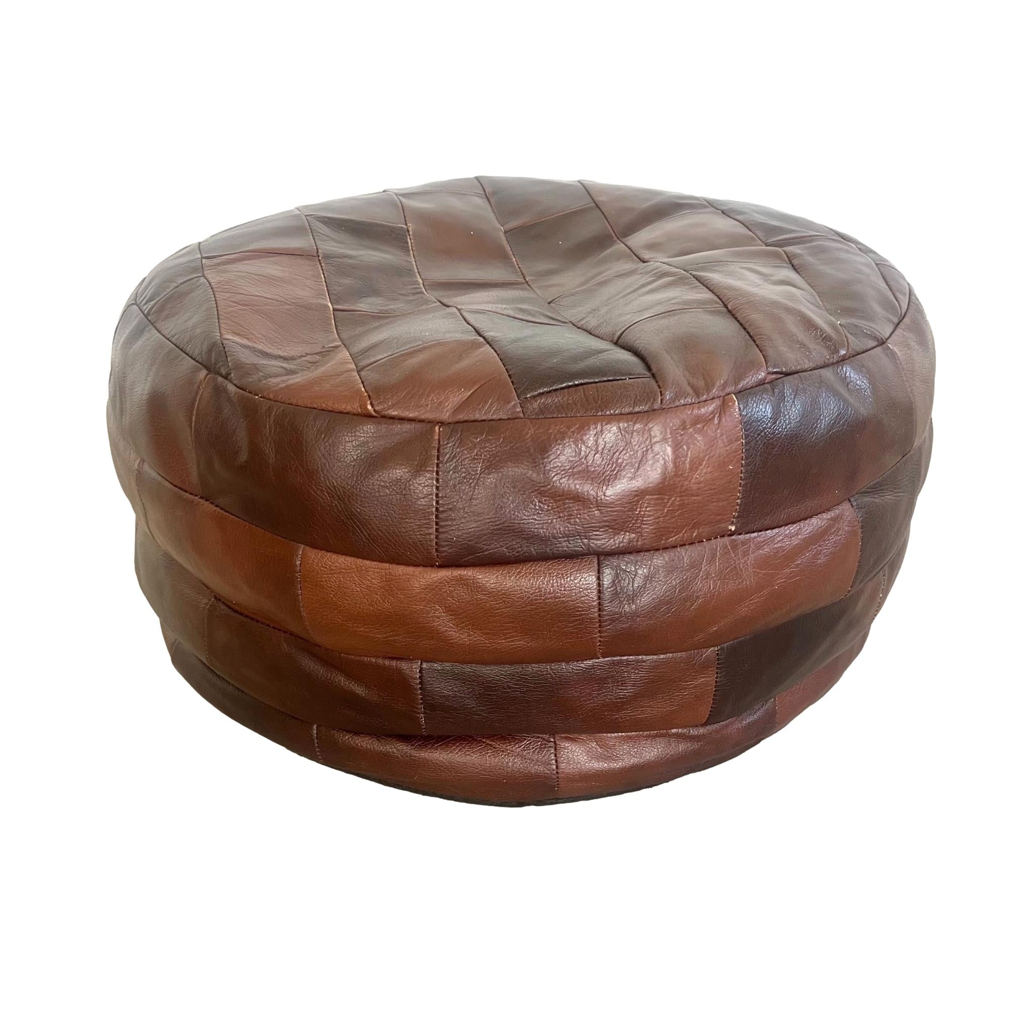 Brown Patchwork Ottoman
