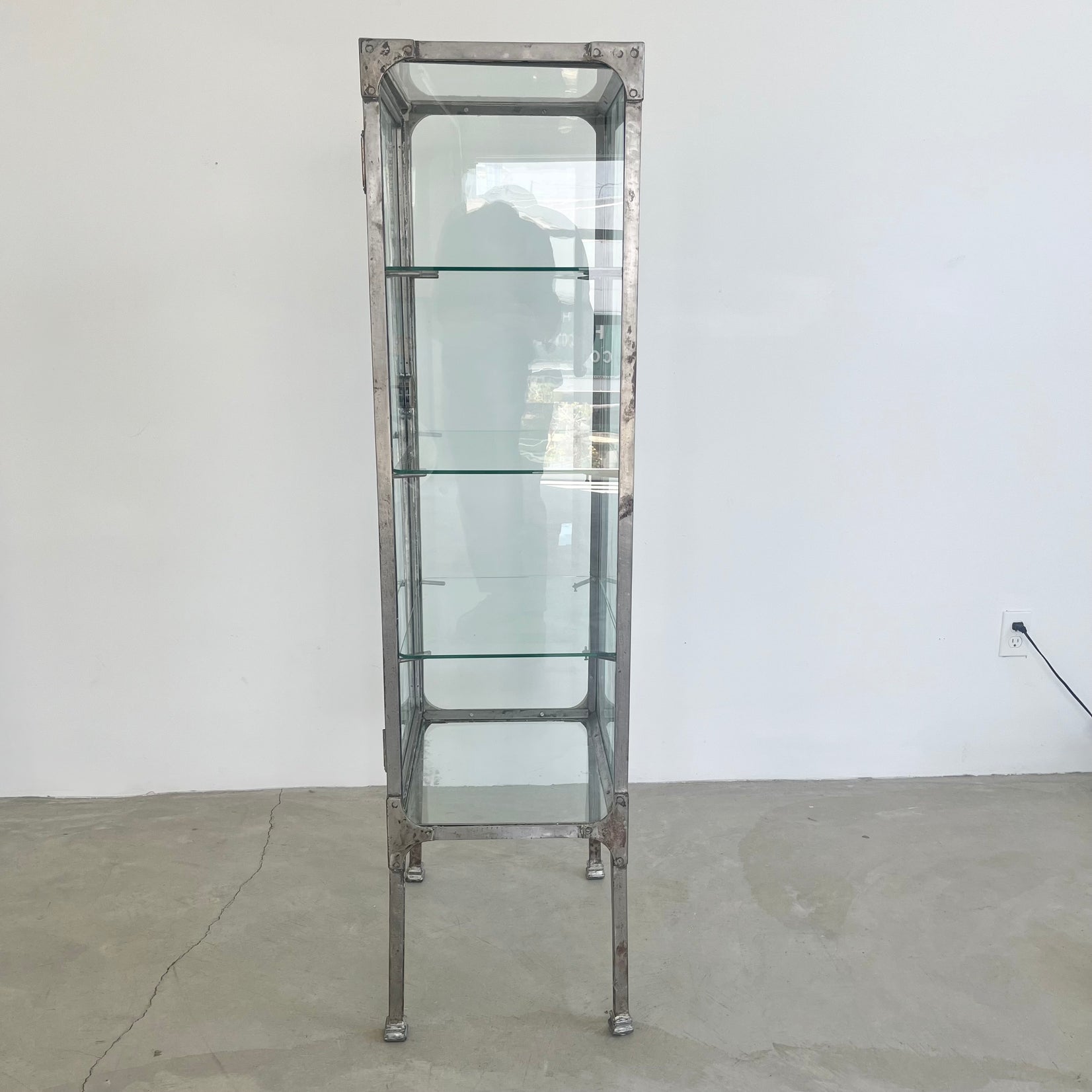 Industrial Steel & Glass Medical Vitrine