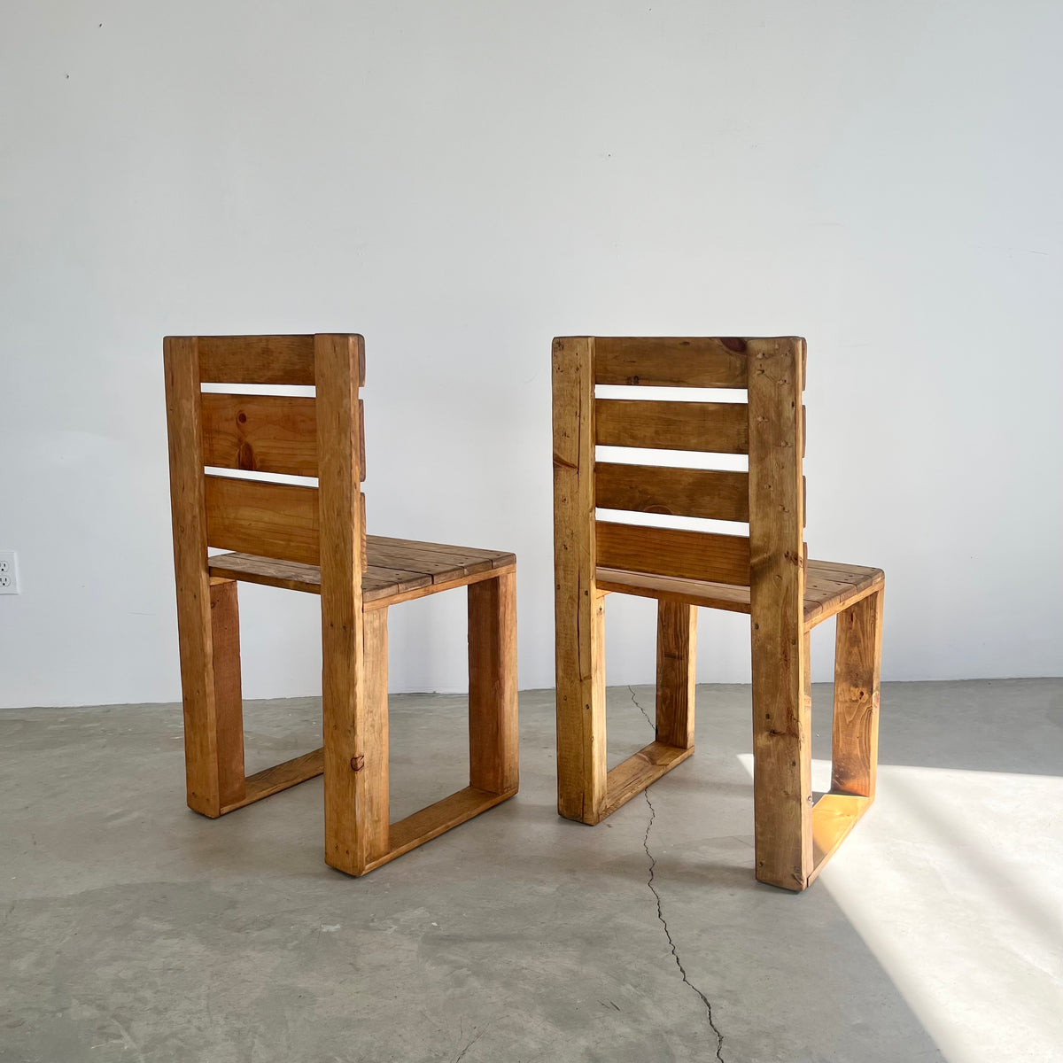 Sculptural Wood Crate Chair