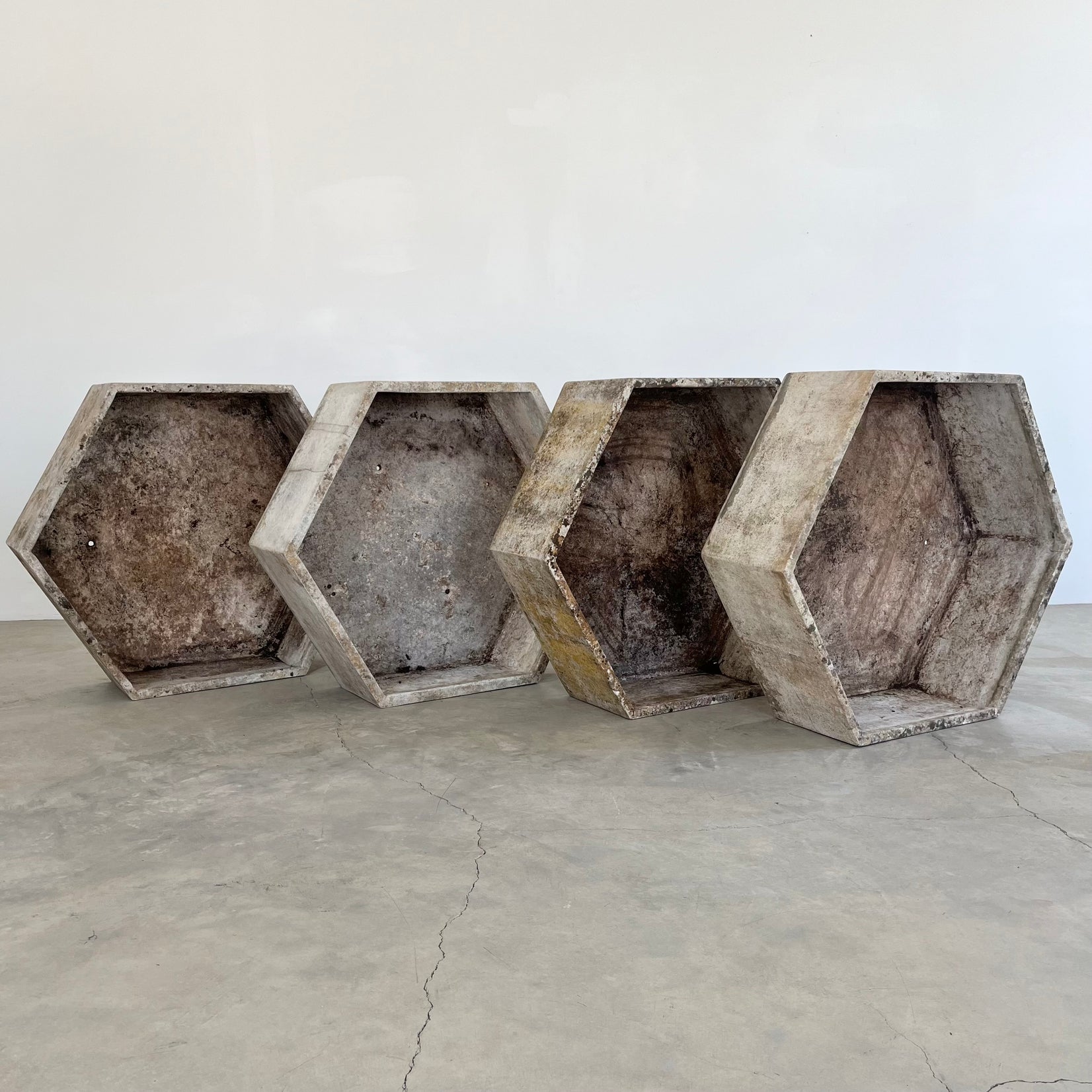 Massive Hexagonal Planters by Willy Guhl, 1960s Switzerland