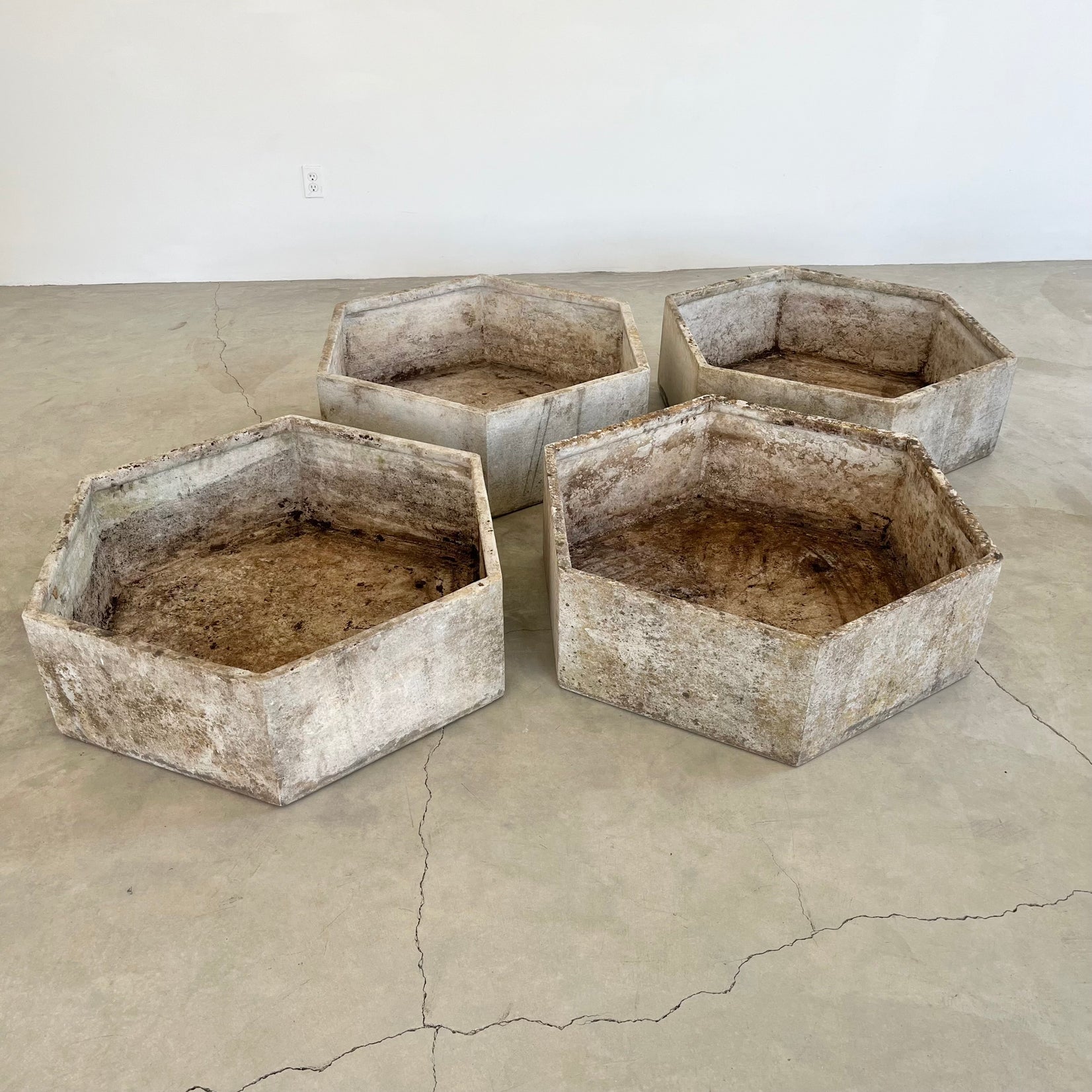 Massive Hexagonal Planters by Willy Guhl, 1960s Switzerland