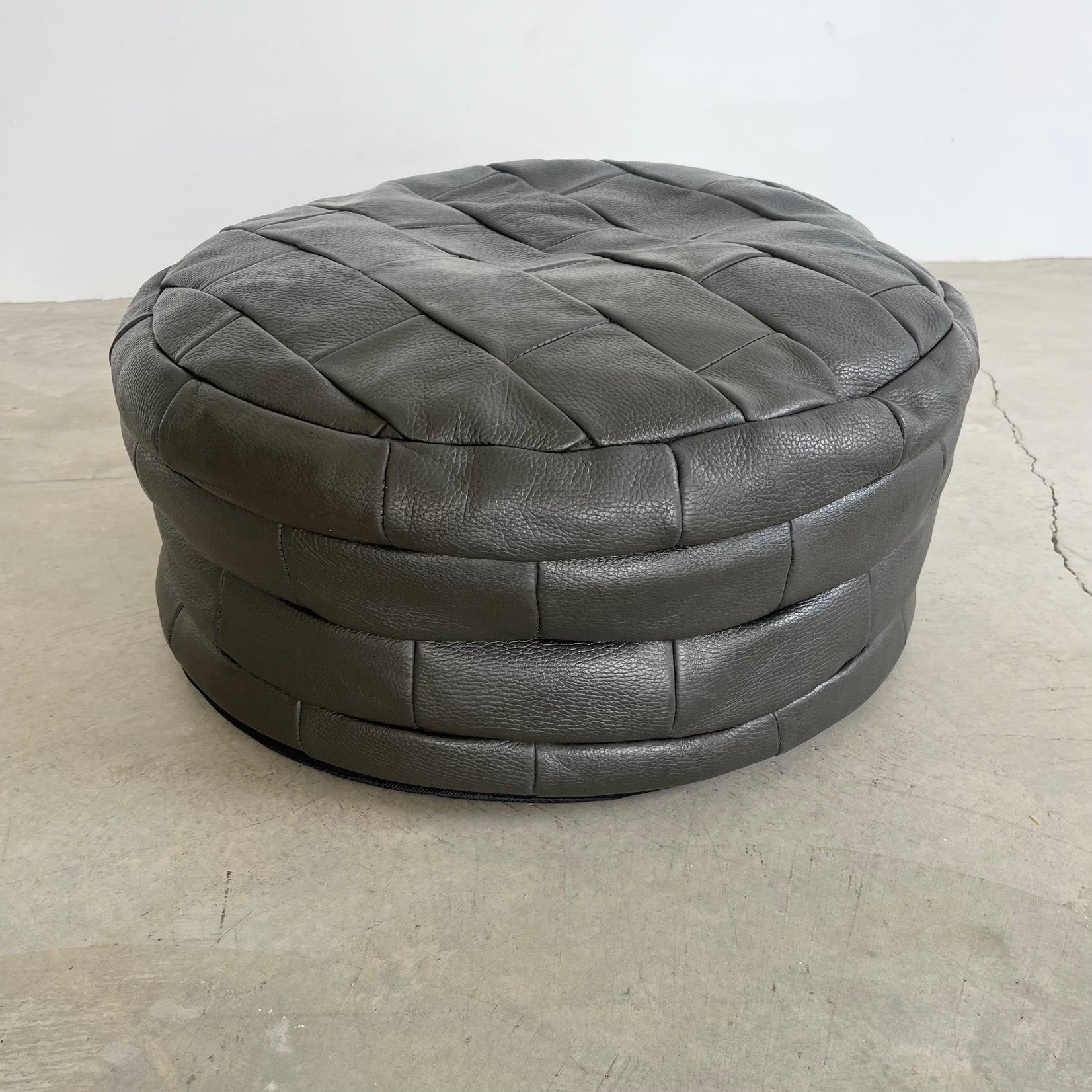 Grey Patchwork Ottoman