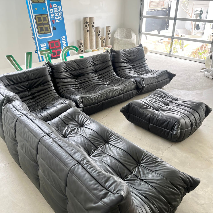 Black Leather Togo Set