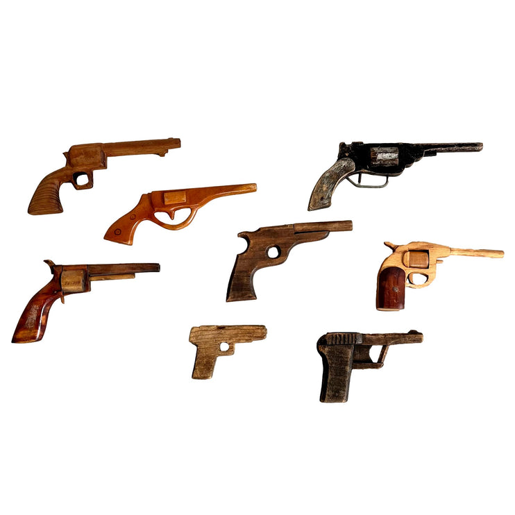 Set of 8 Wood Toy Guns
