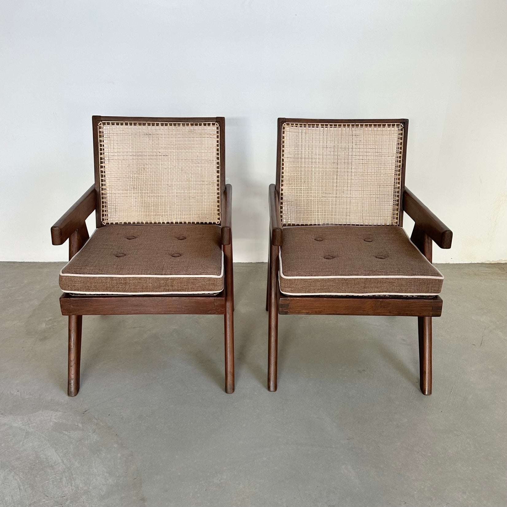 Pair of Pierre Jeanneret Easy Chairs, 1950s Chandigargh