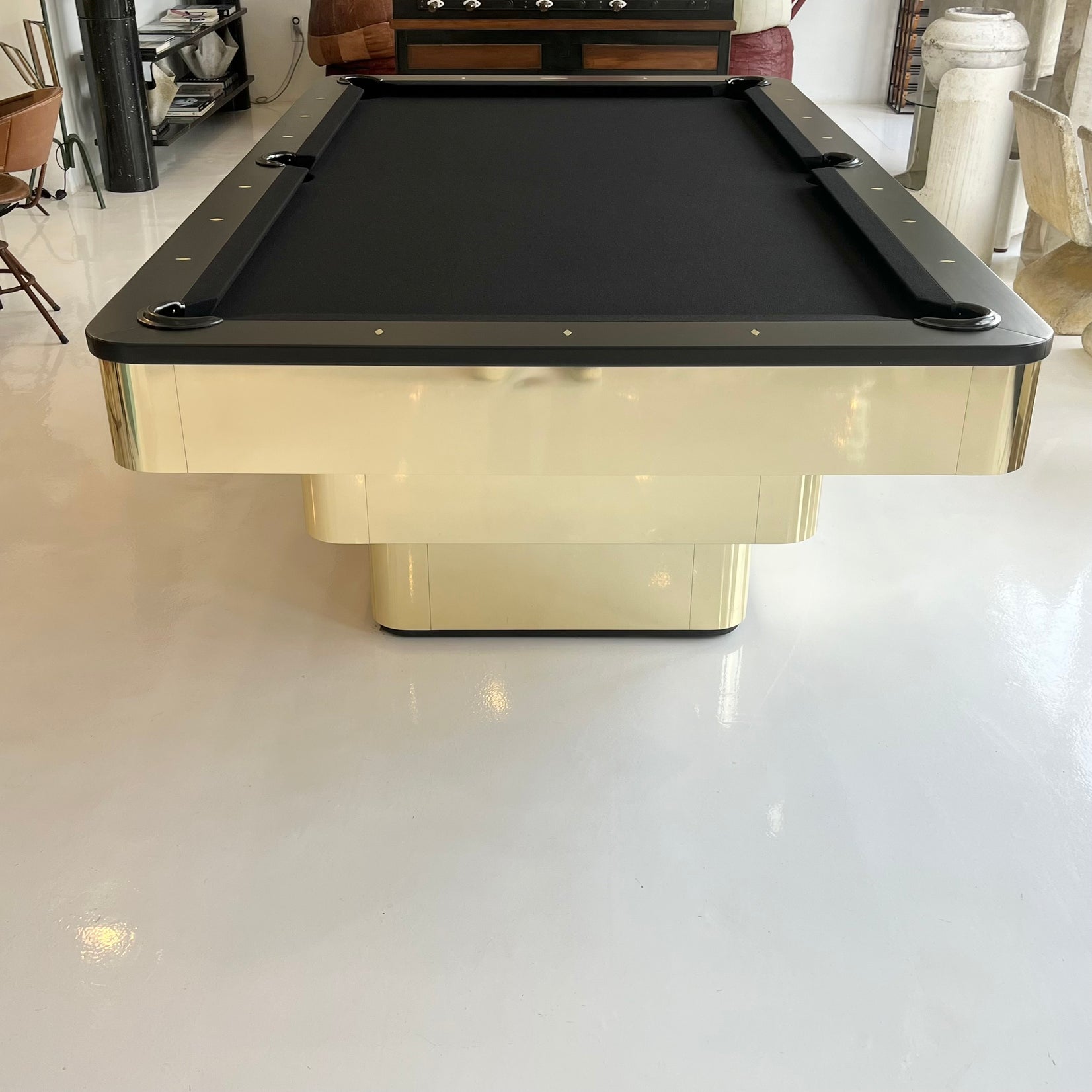 Custom Polished Brass Pool Table