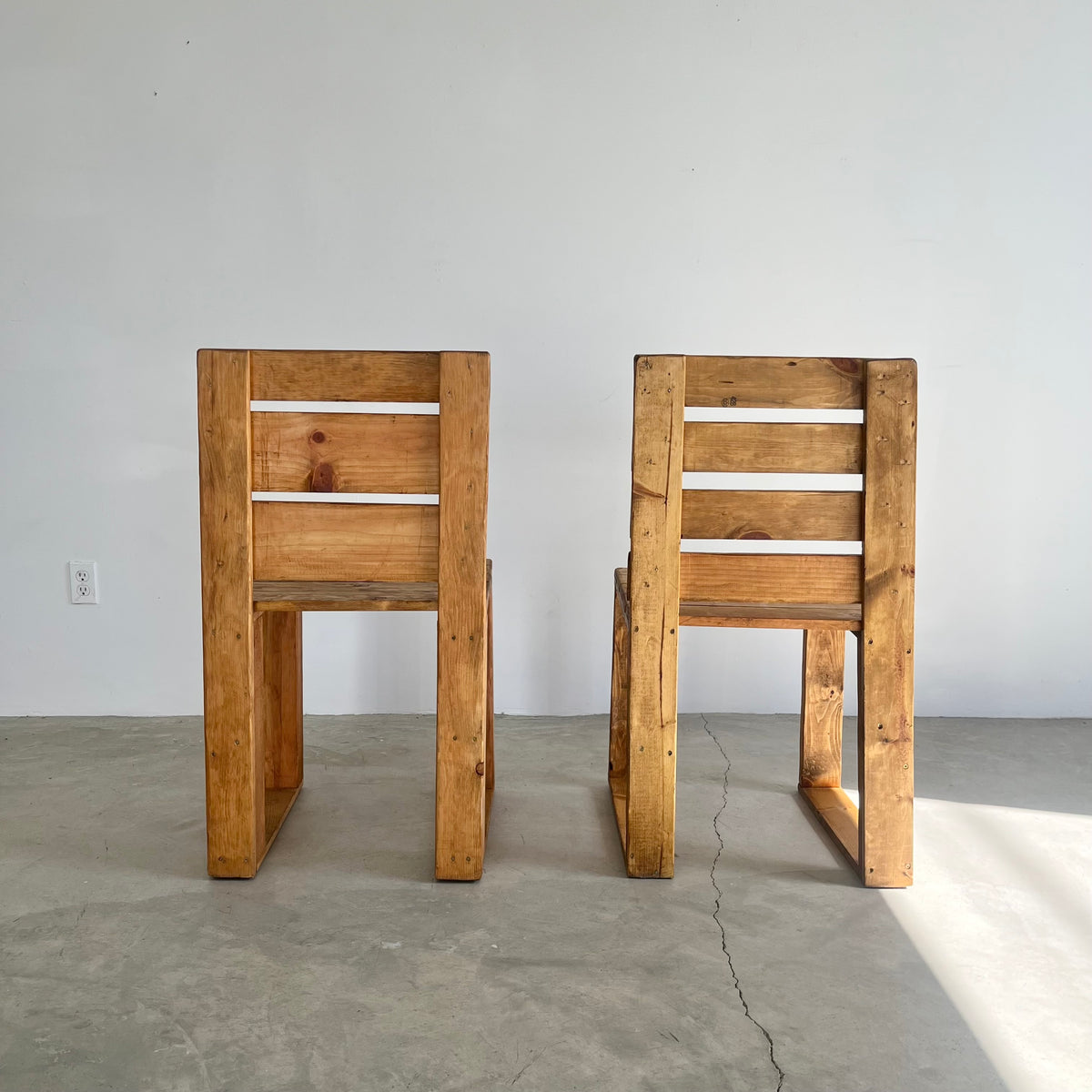 Sculptural Wood Crate Chair