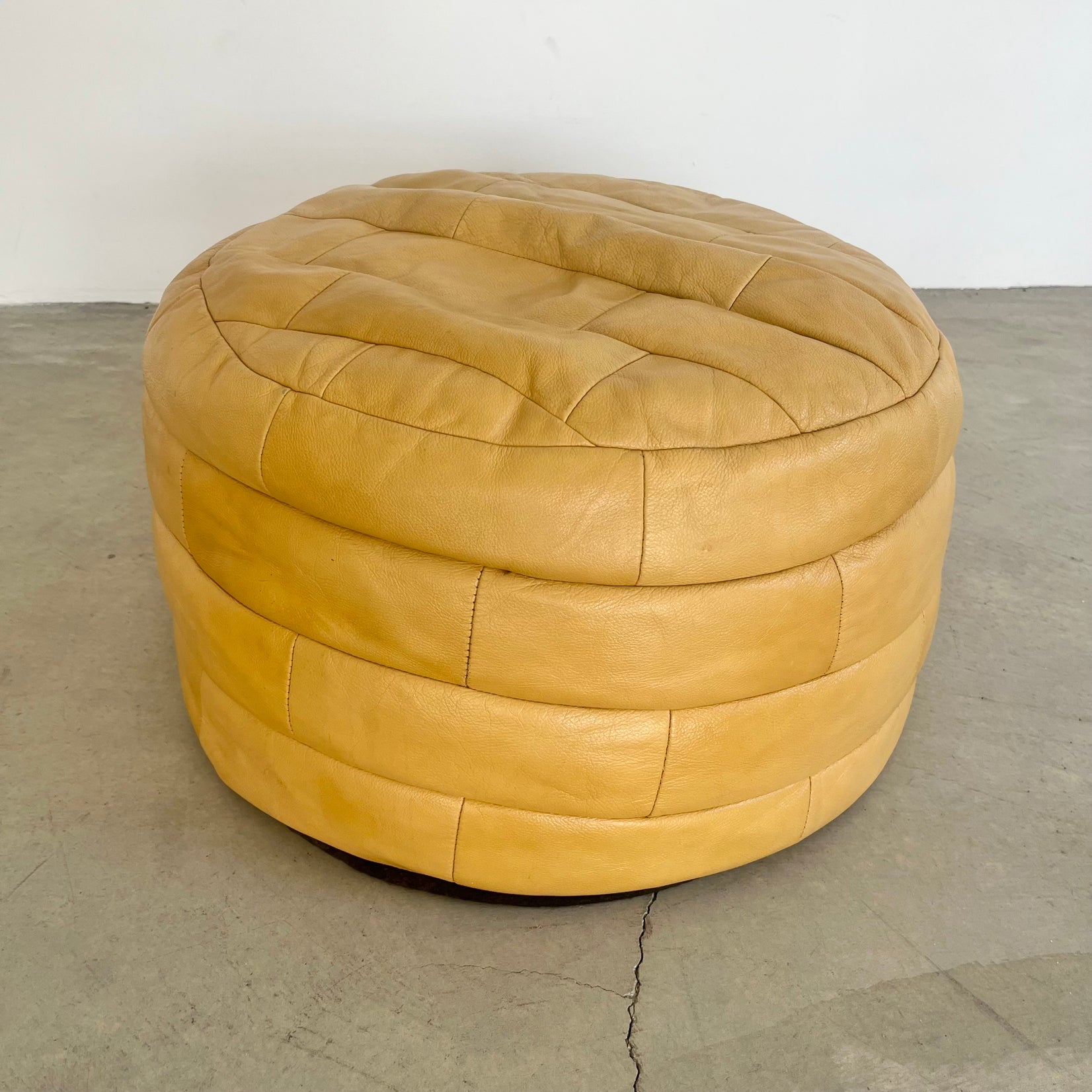 Yellow Patchwork Ottoman