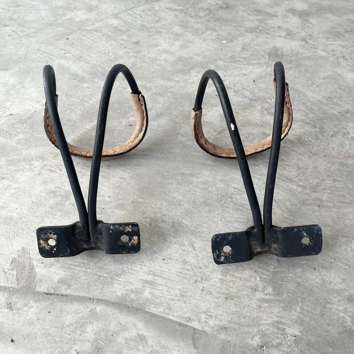 Iron and Leather Coat Hooks