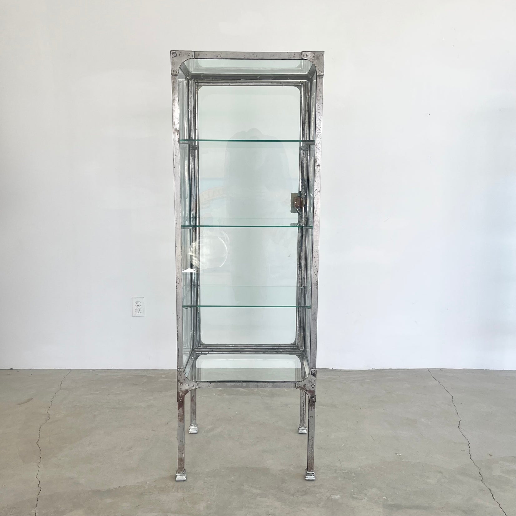 Industrial Steel & Glass Medical Vitrine
