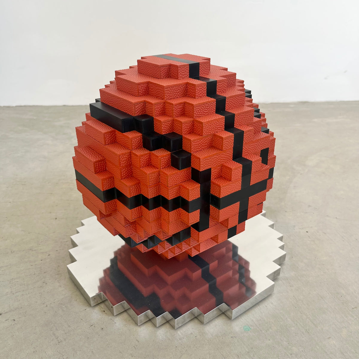 Dunk-bit, Handmade Pixelated Basketball Sculpture
