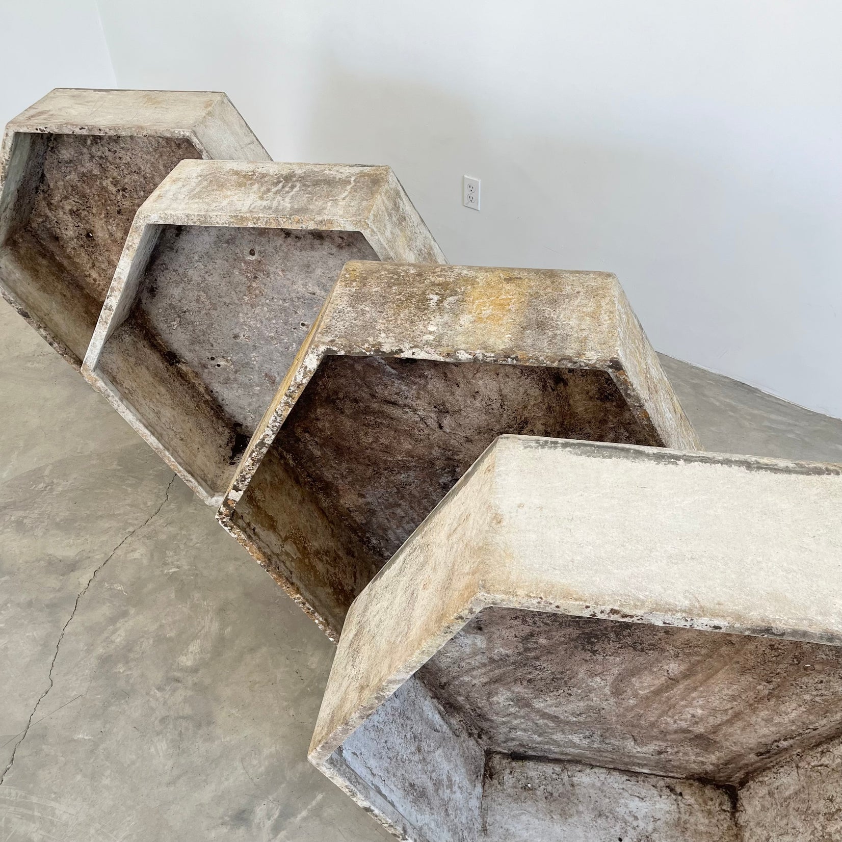 Massive Hexagonal Planters by Willy Guhl, 1960s Switzerland