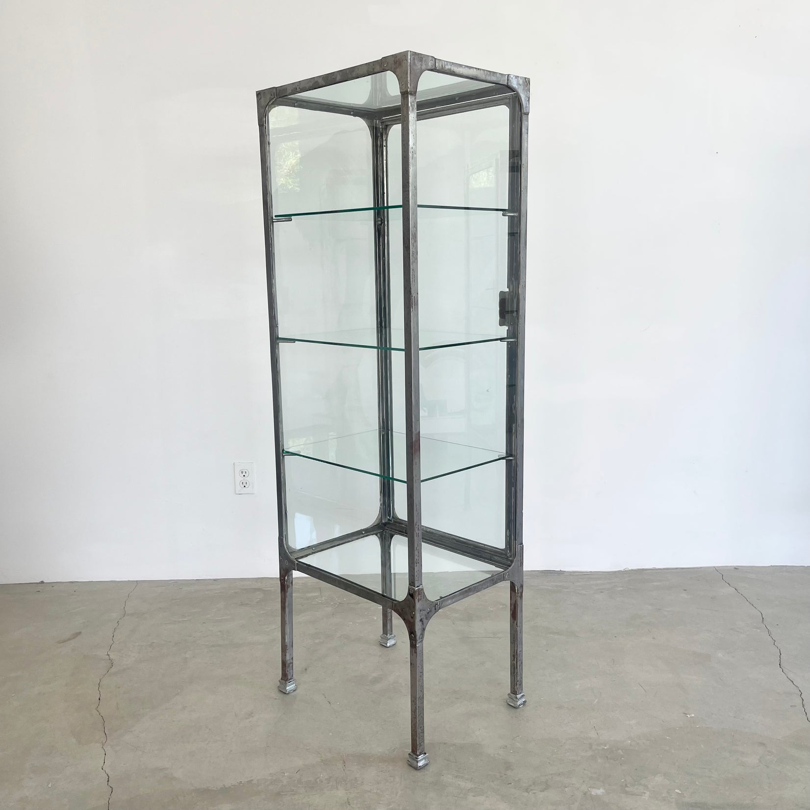 Industrial Steel & Glass Medical Vitrine
