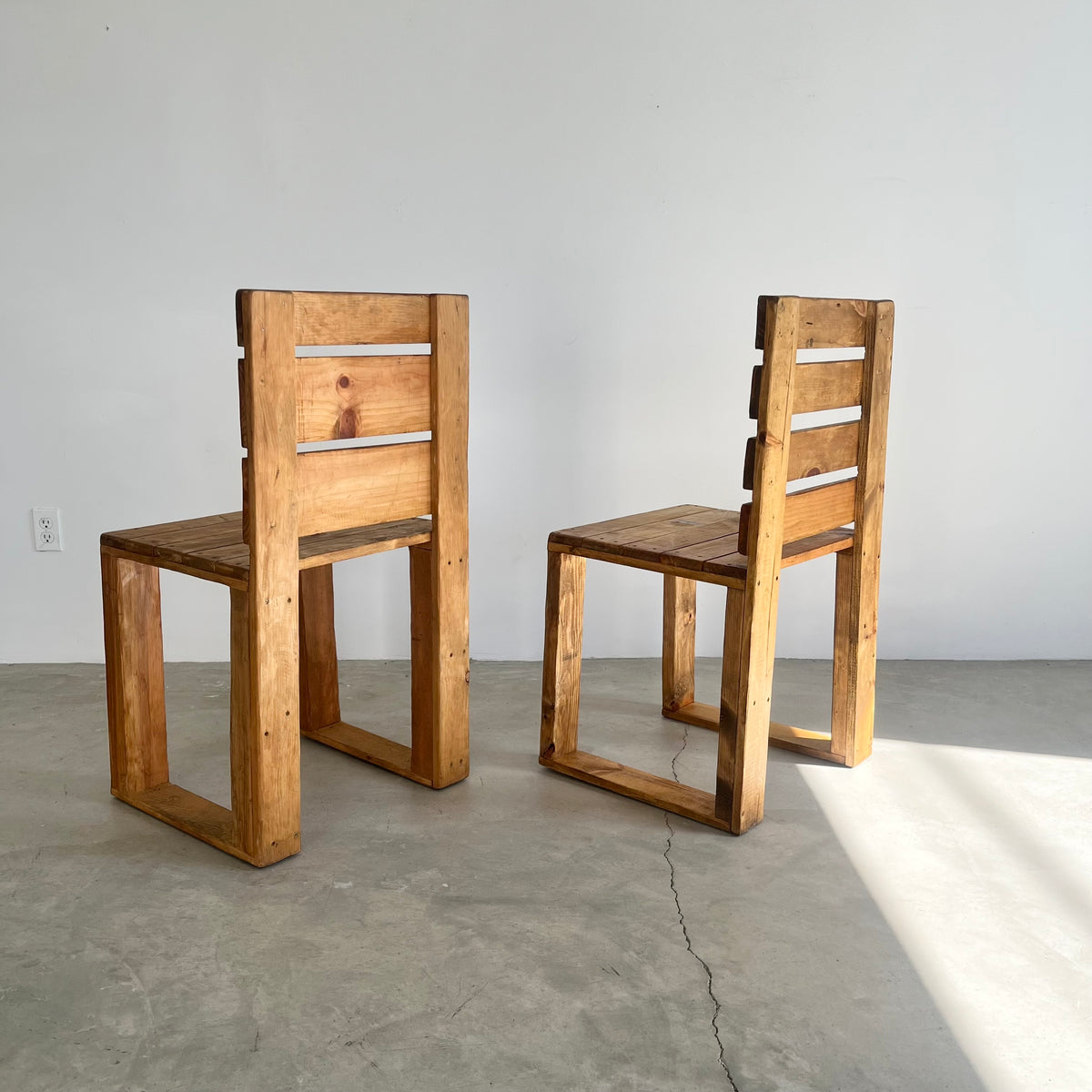 Sculptural Wood Crate Chair